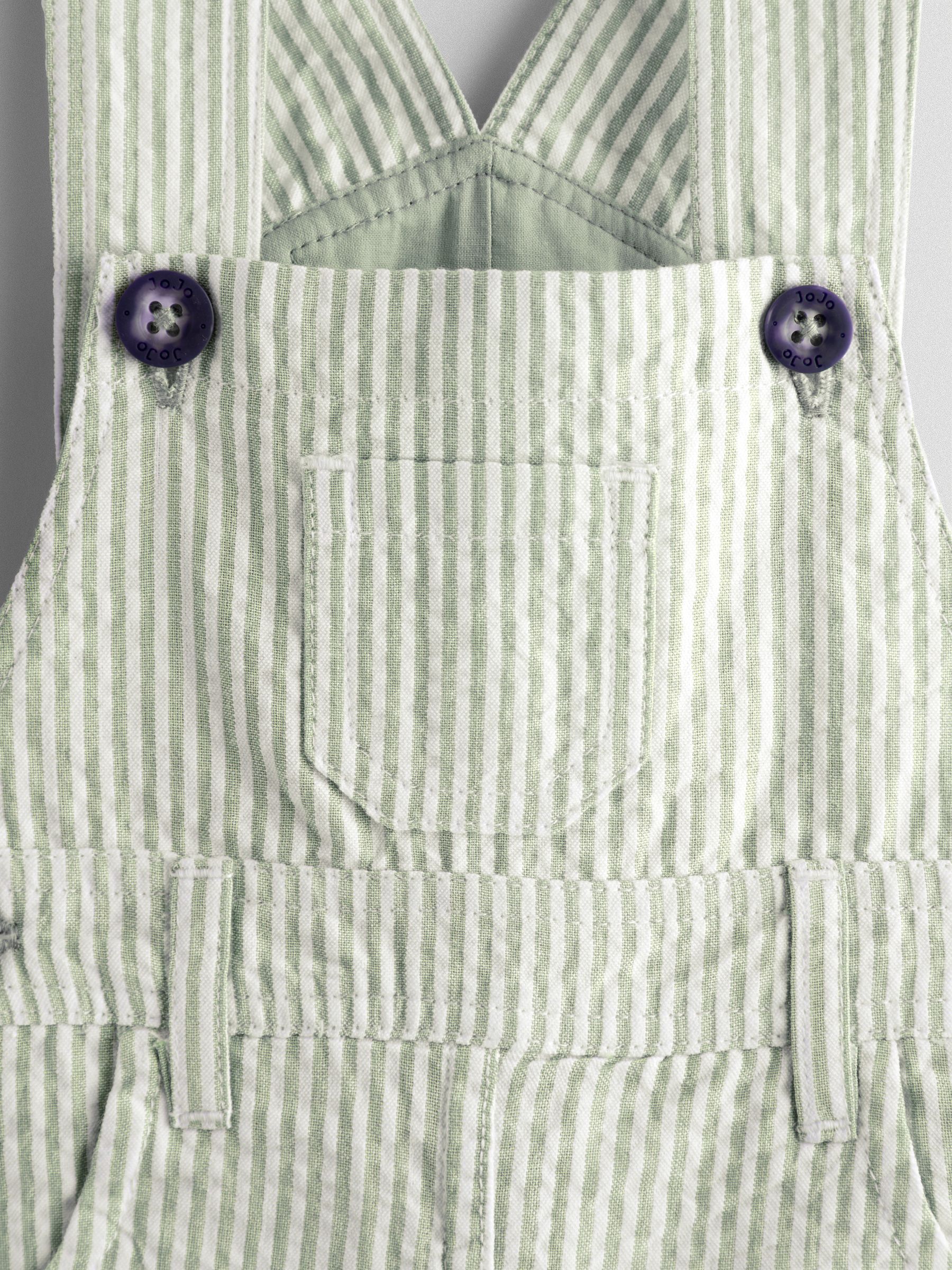 Green Seersucker Stripe Dungarees - Image 3 of 3