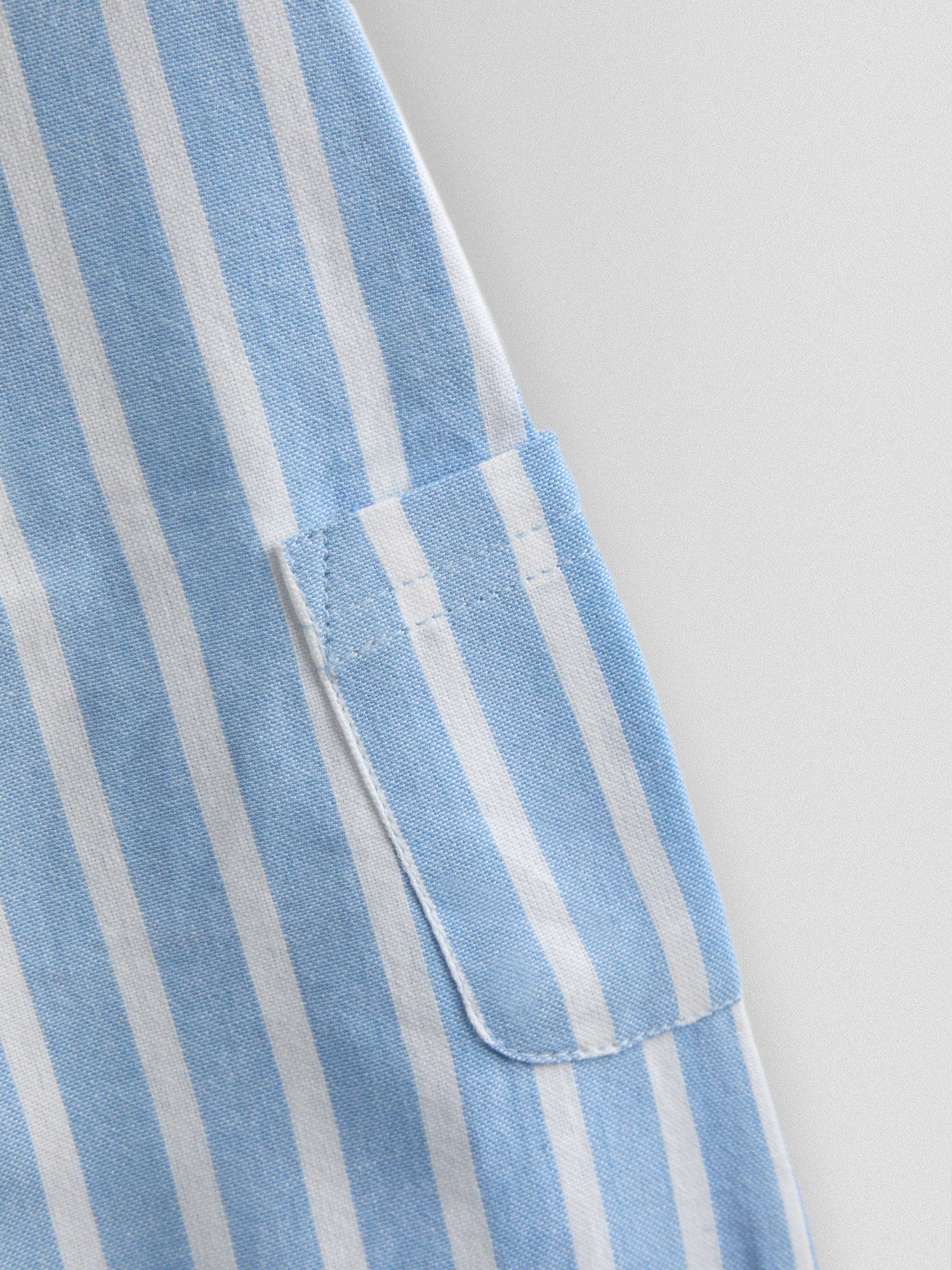 Blue Button Front Stripe Romper - Image 4 of 4