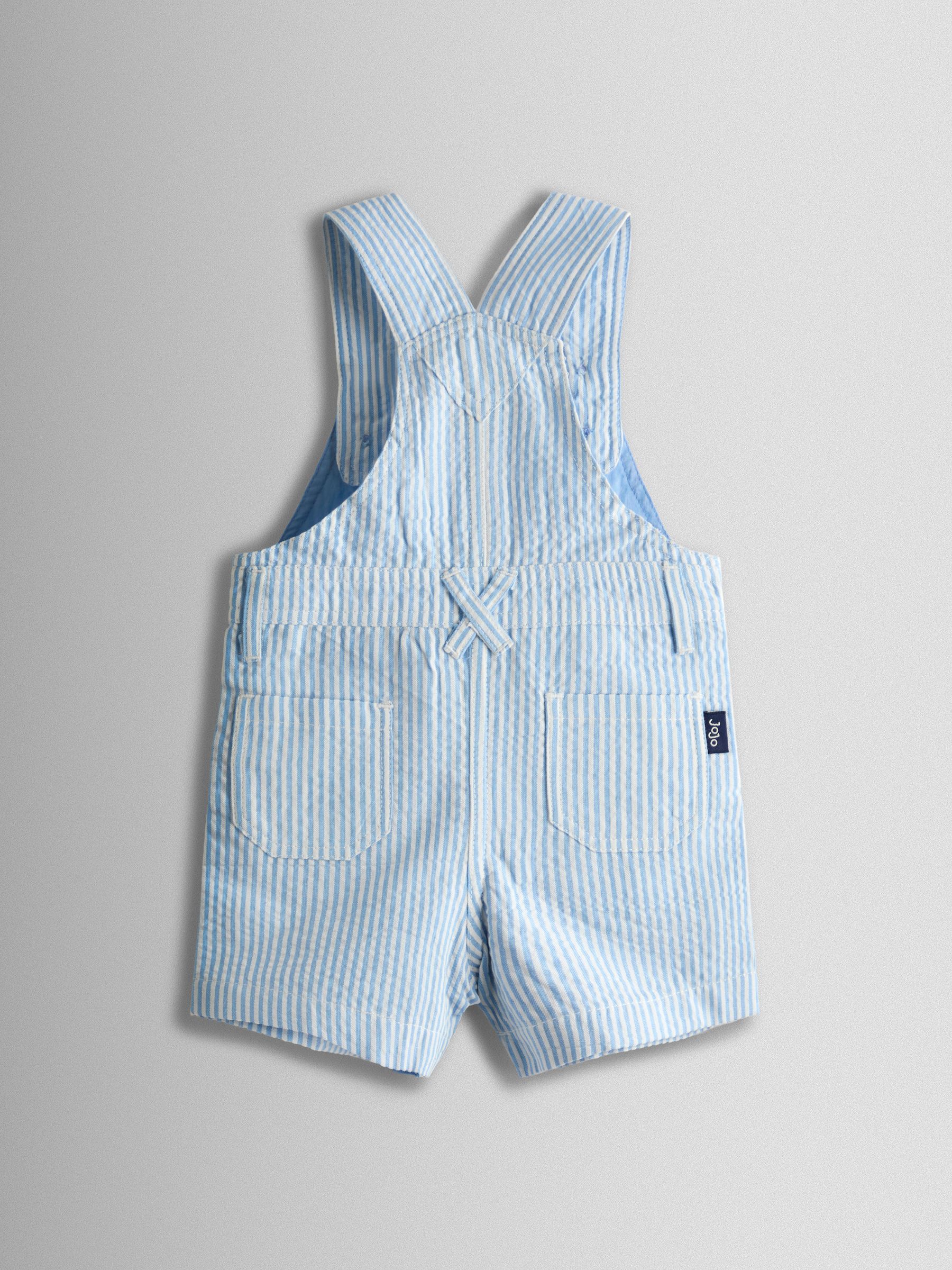 Blue Seersucker Stripe Dungarees - Image 2 of 3 Blue Seersucker Stripe Dungarees - Image 2 of 3
