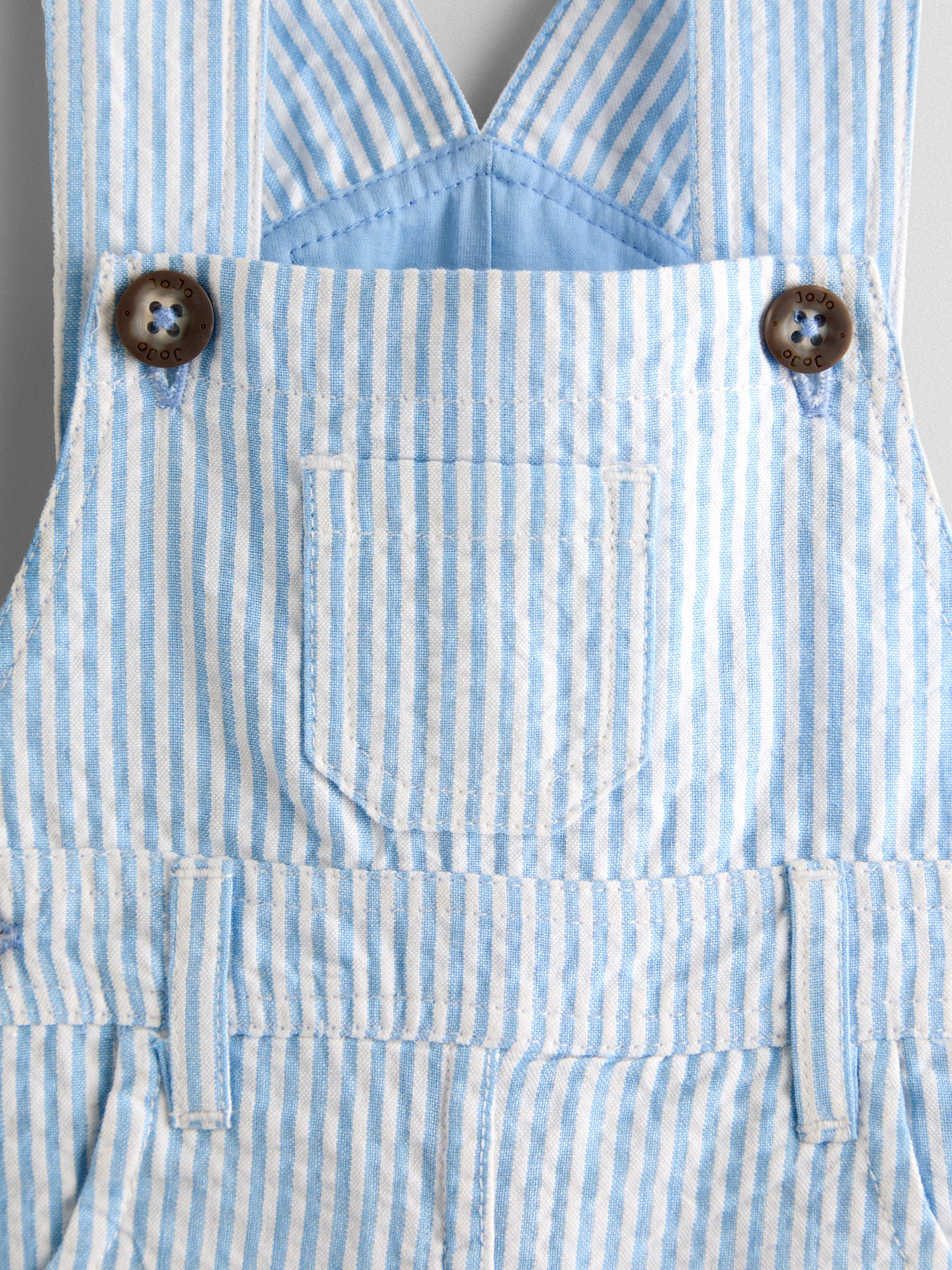 Blue Seersucker Stripe Dungarees - Image 3 of 3