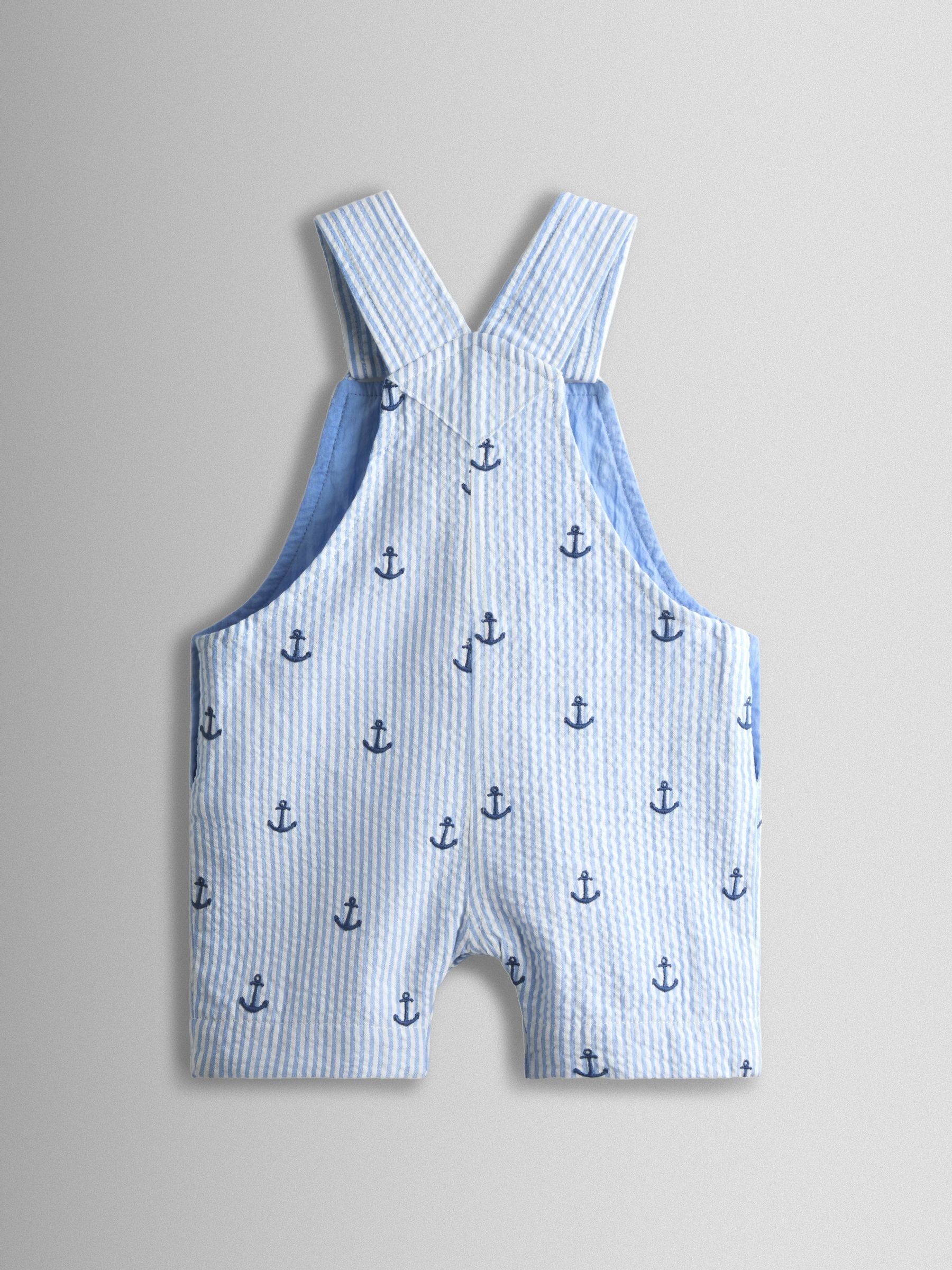 Blue Anchor Embroidered Dungarees - Image 2 of 4