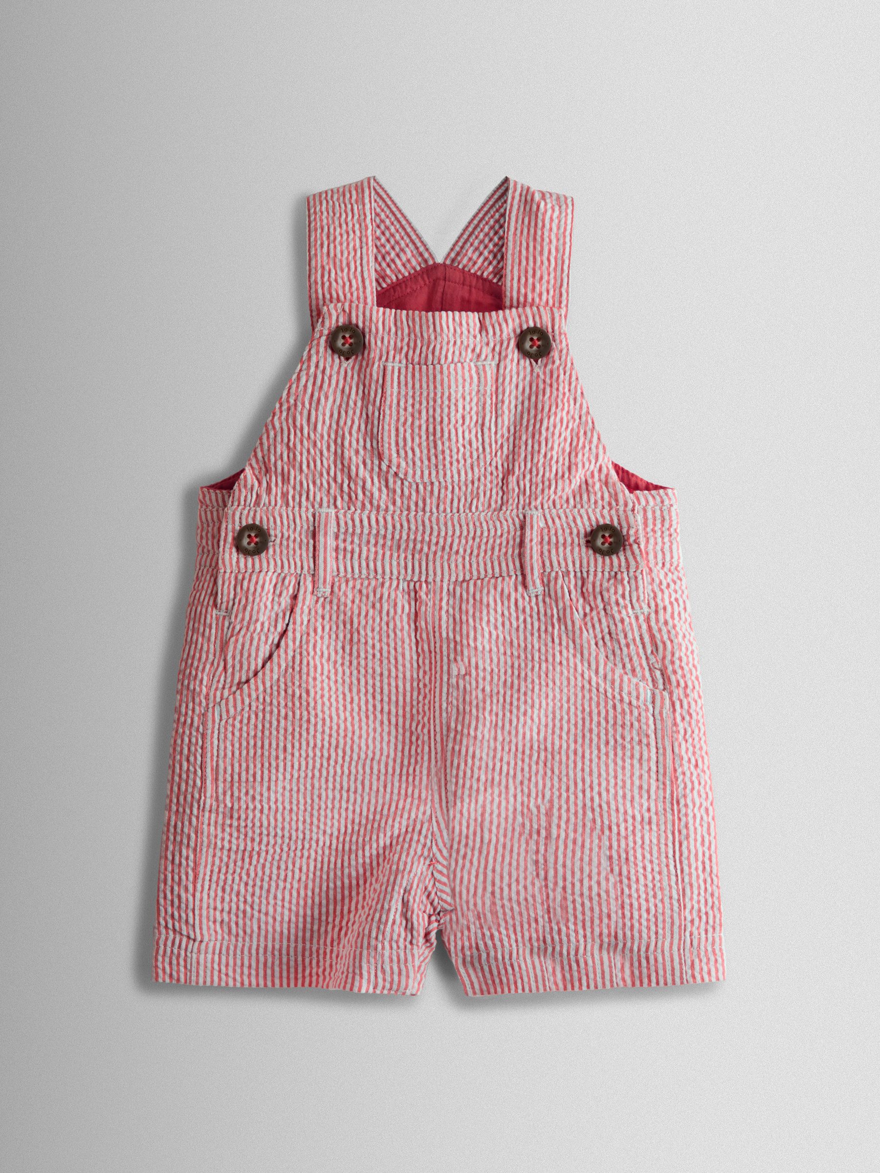 Red Seersucker Stripe Dungarees - Image 1 of 4