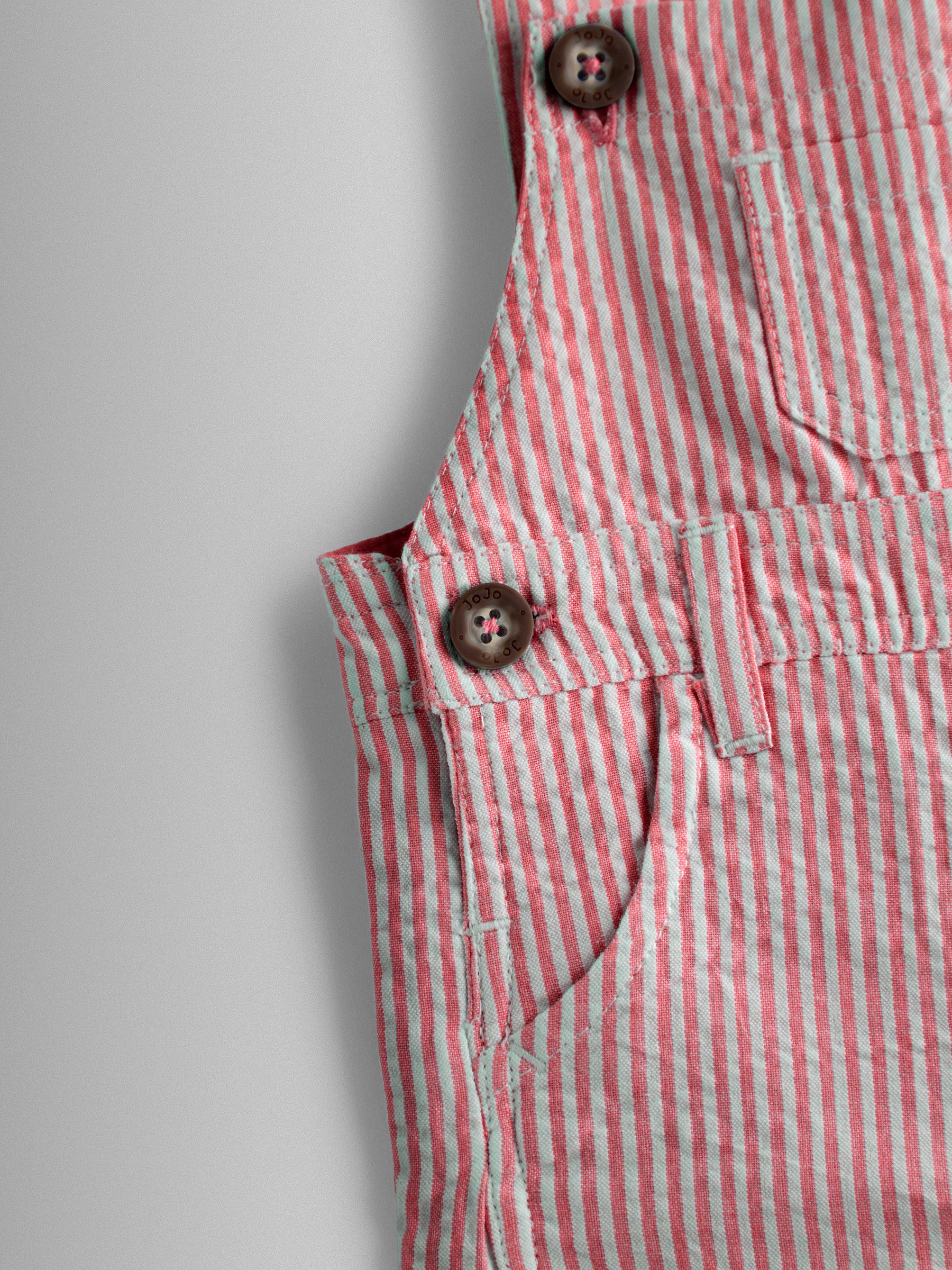 Red Seersucker Stripe Dungarees - Image 3 of 4