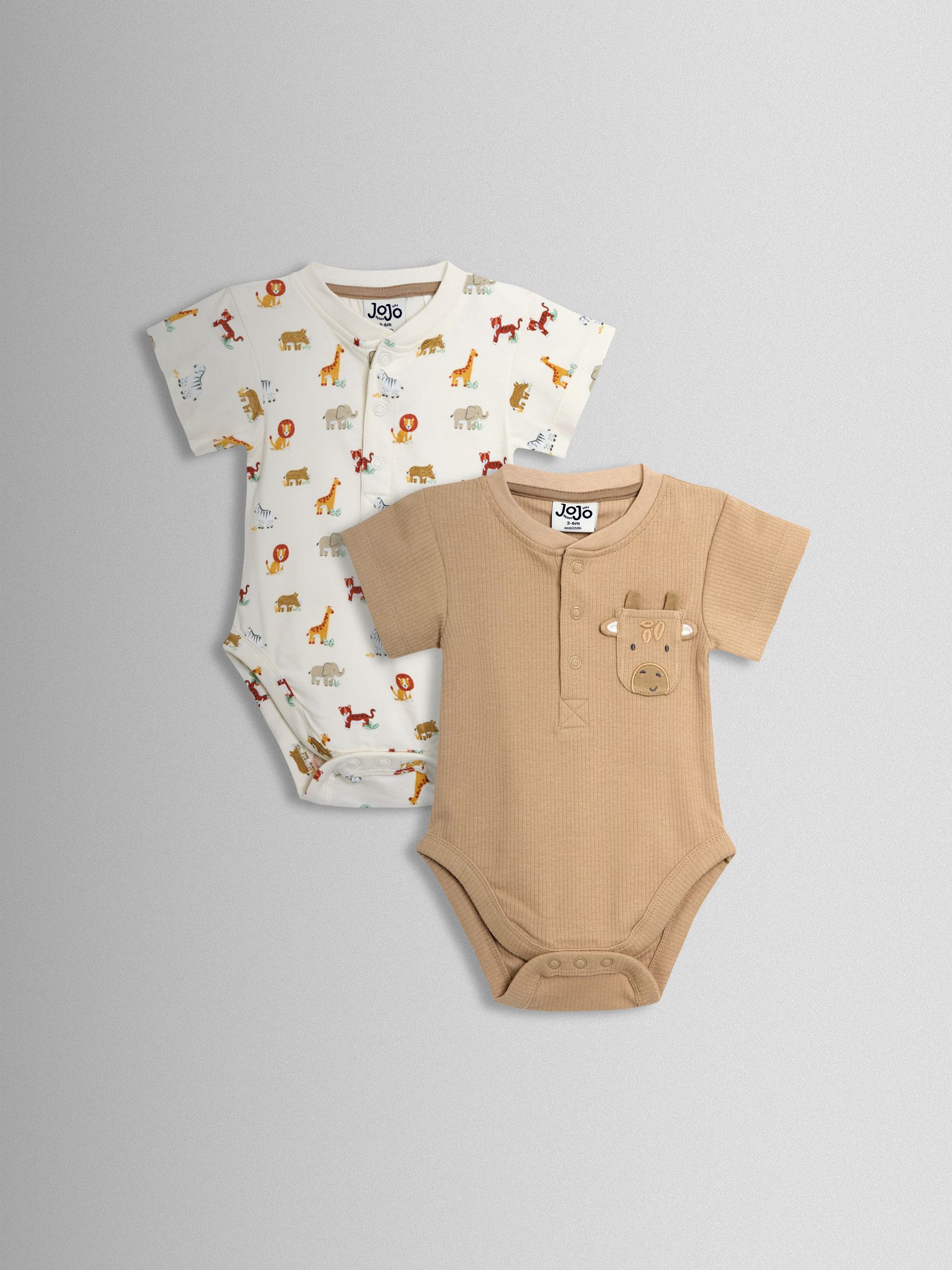 Natural 2-Pack Short Sleeve Bodysuits - Image 1 of 7