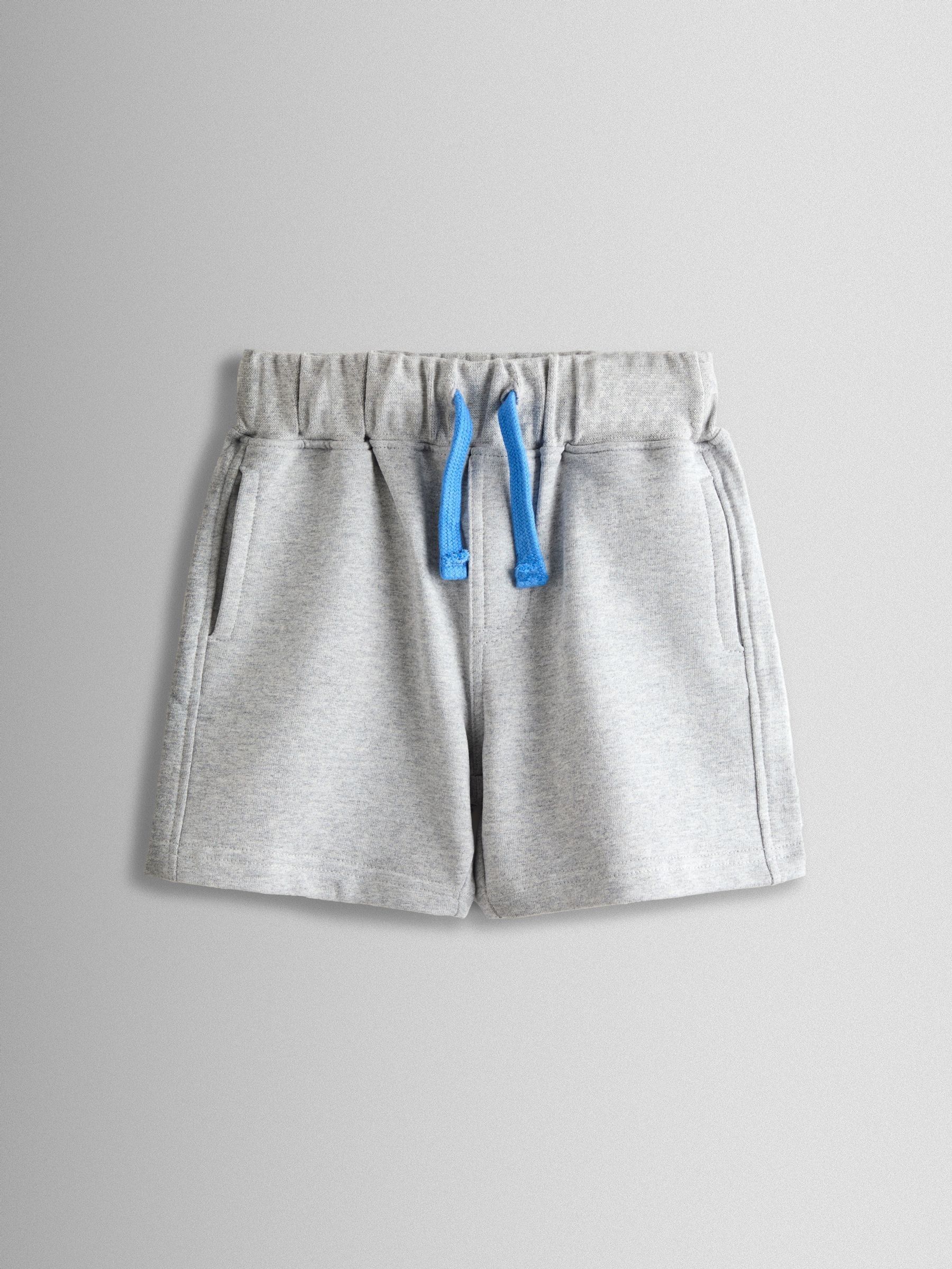 Blue & Grey Shark 2-Pack Appliqué & Plain Shorts - Image 4 of 8