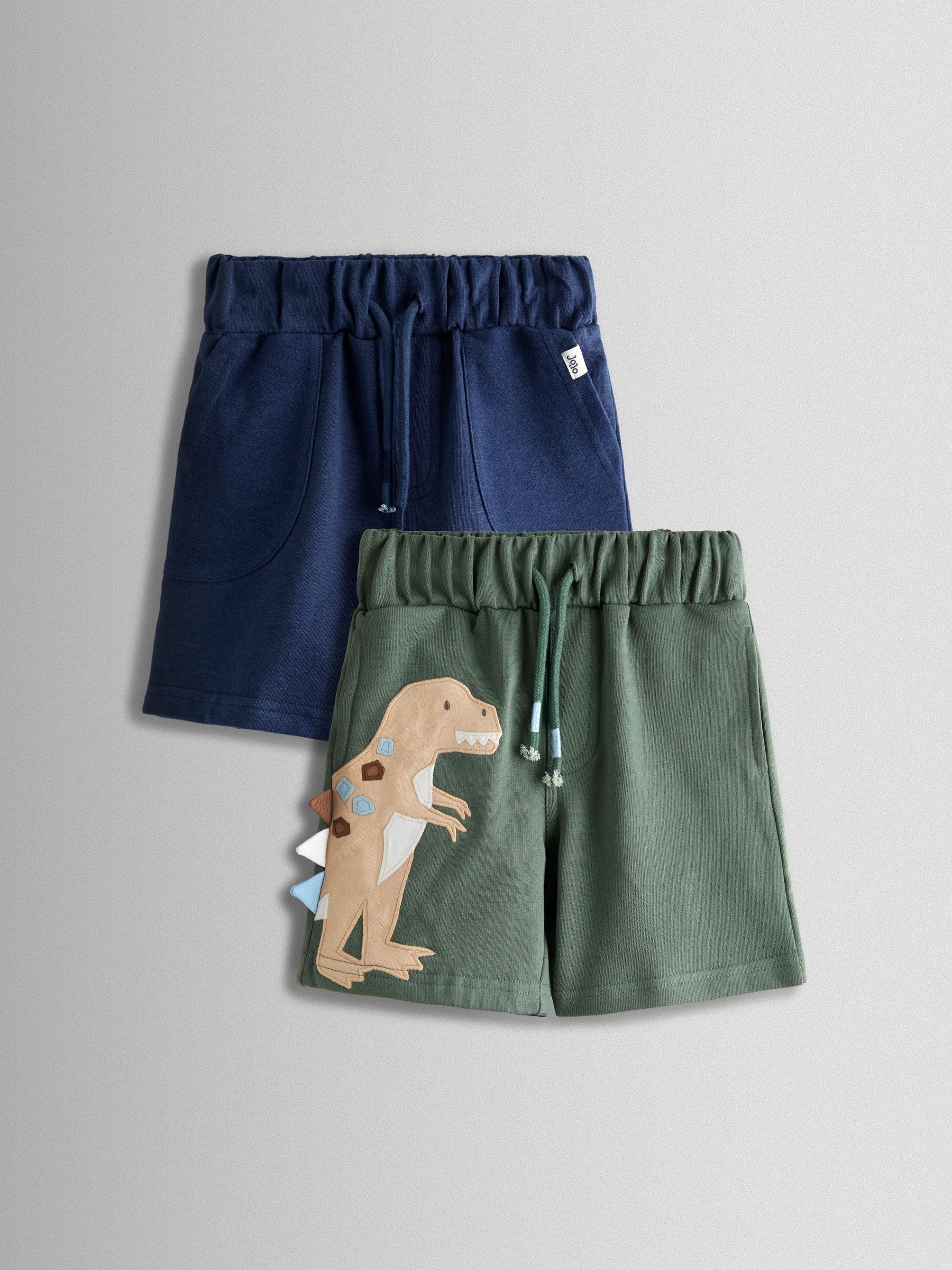 Light Green 2-Pack Applique & Plain Shorts - Image 1 of 7