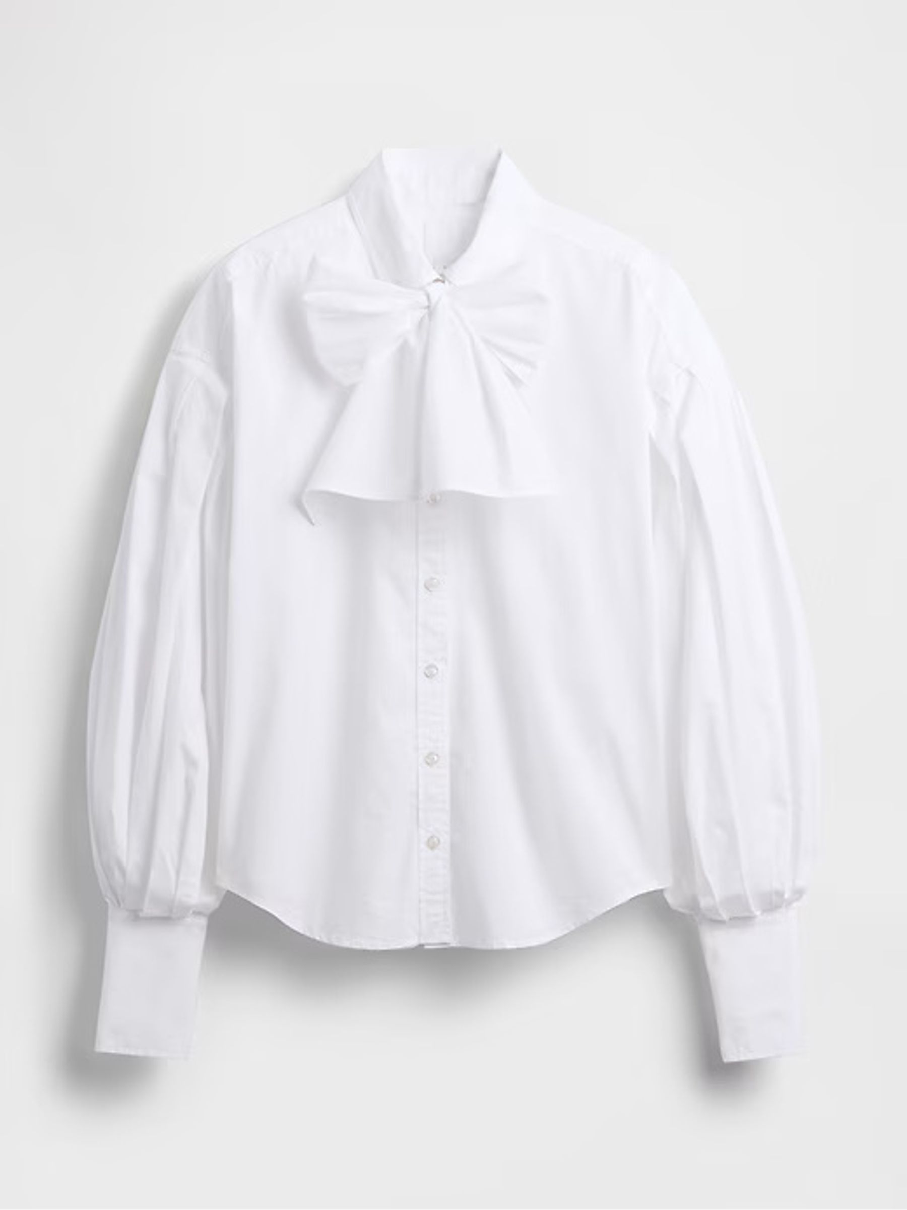 GapStudio White Poplin Bow Shirt - Image 6 of 7