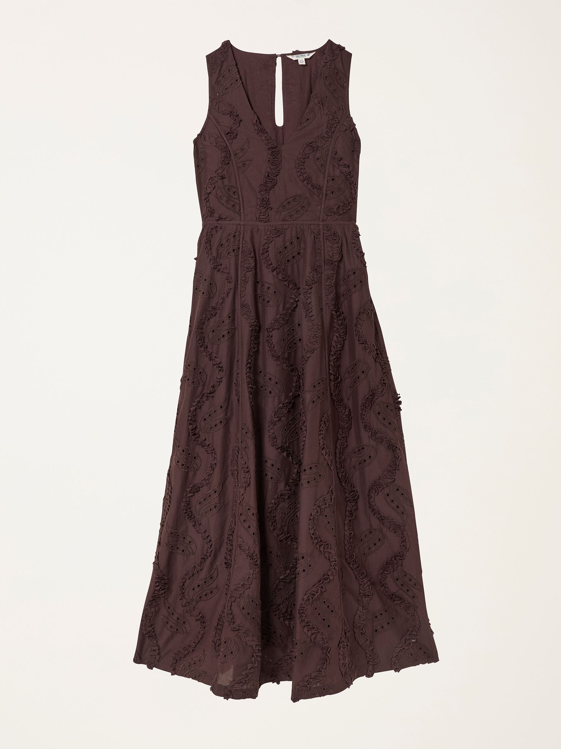 Zizzy Chocolate Brown Regular Textured Maxi Dresses | FatFace USA