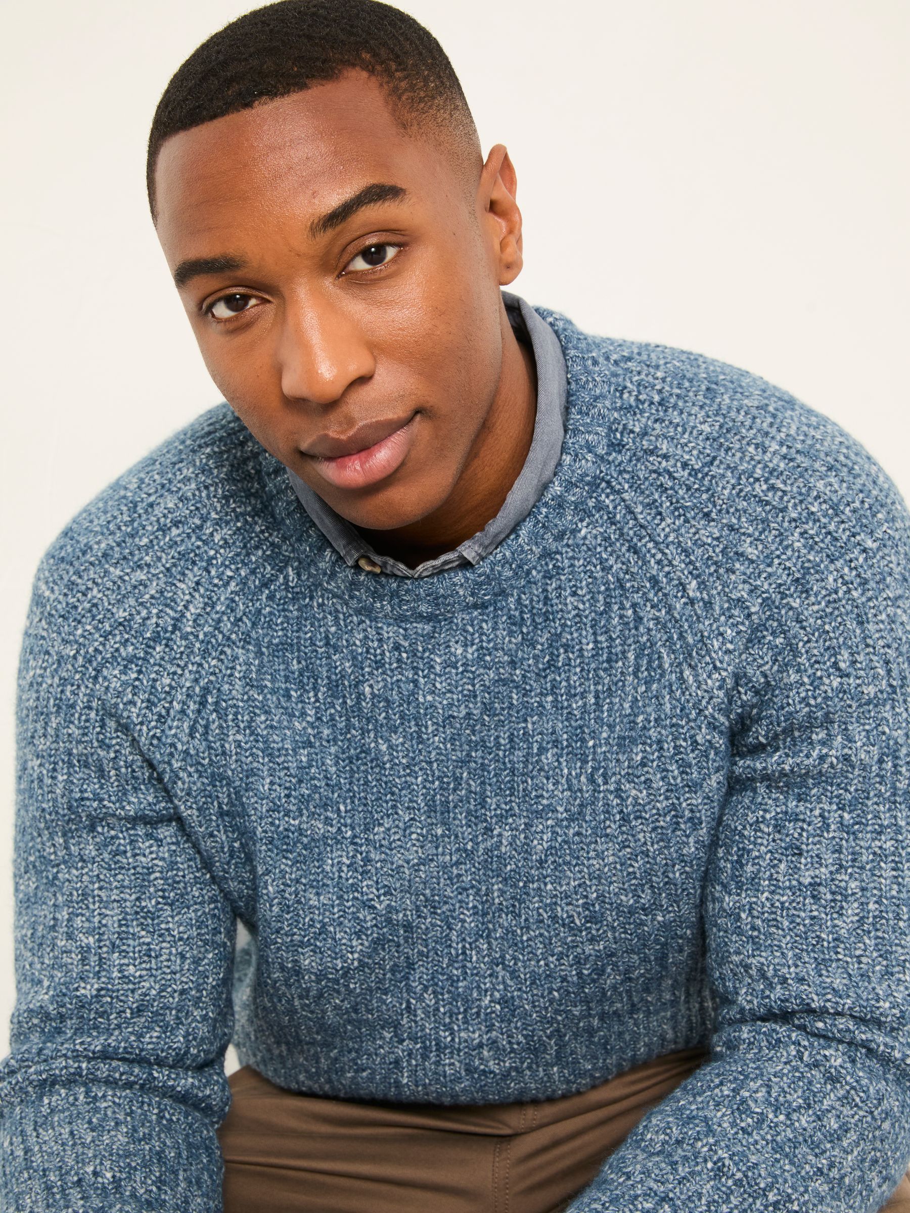 Sefton Blue Knitted Crew Neck Jumper - Image 5 of 6