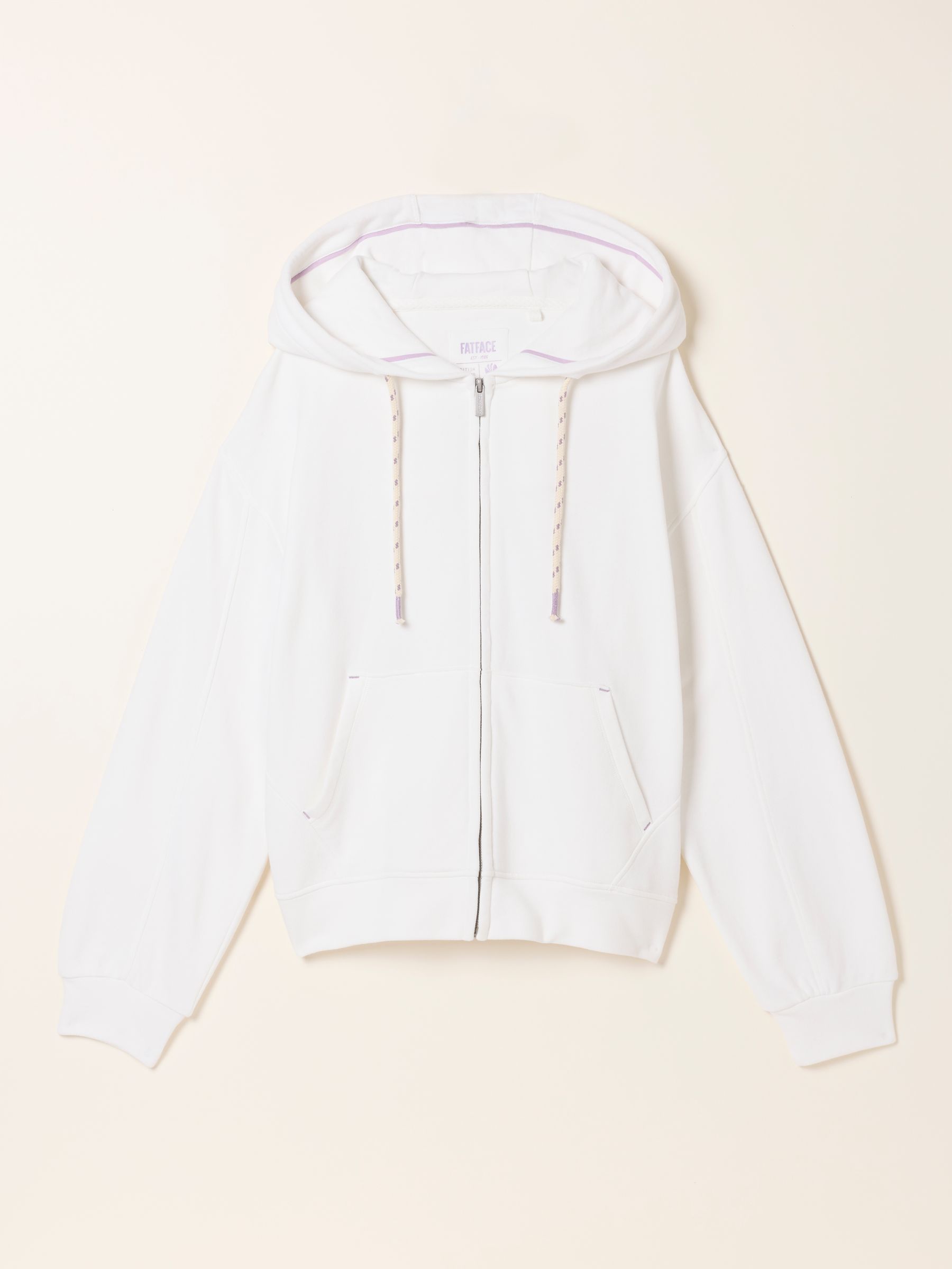 Flora White Zip Through Hoodie - Image 1 of 1
