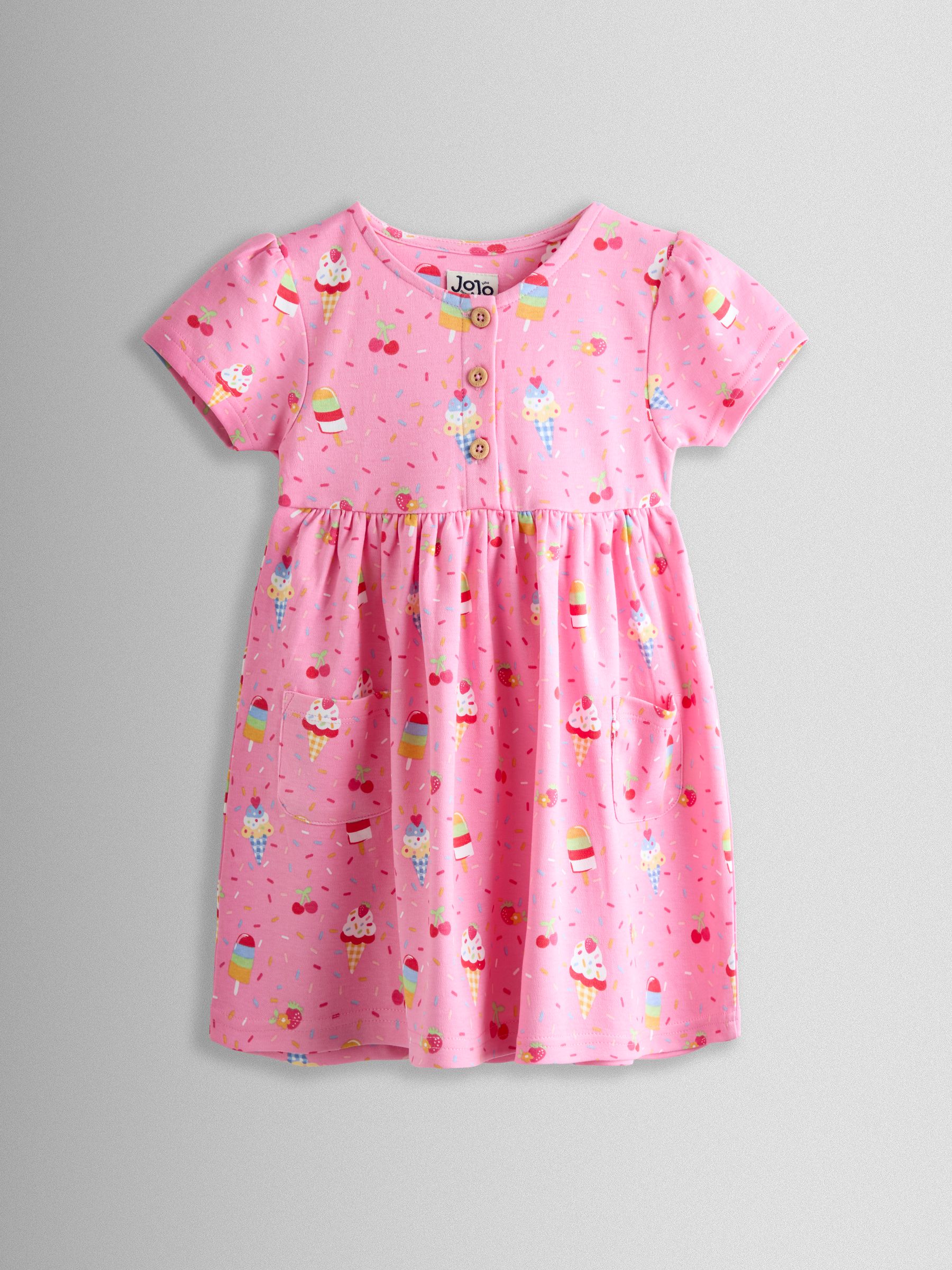 Pink Ice cream Button Front Pet In Pocket Dress - Image 1 of 3