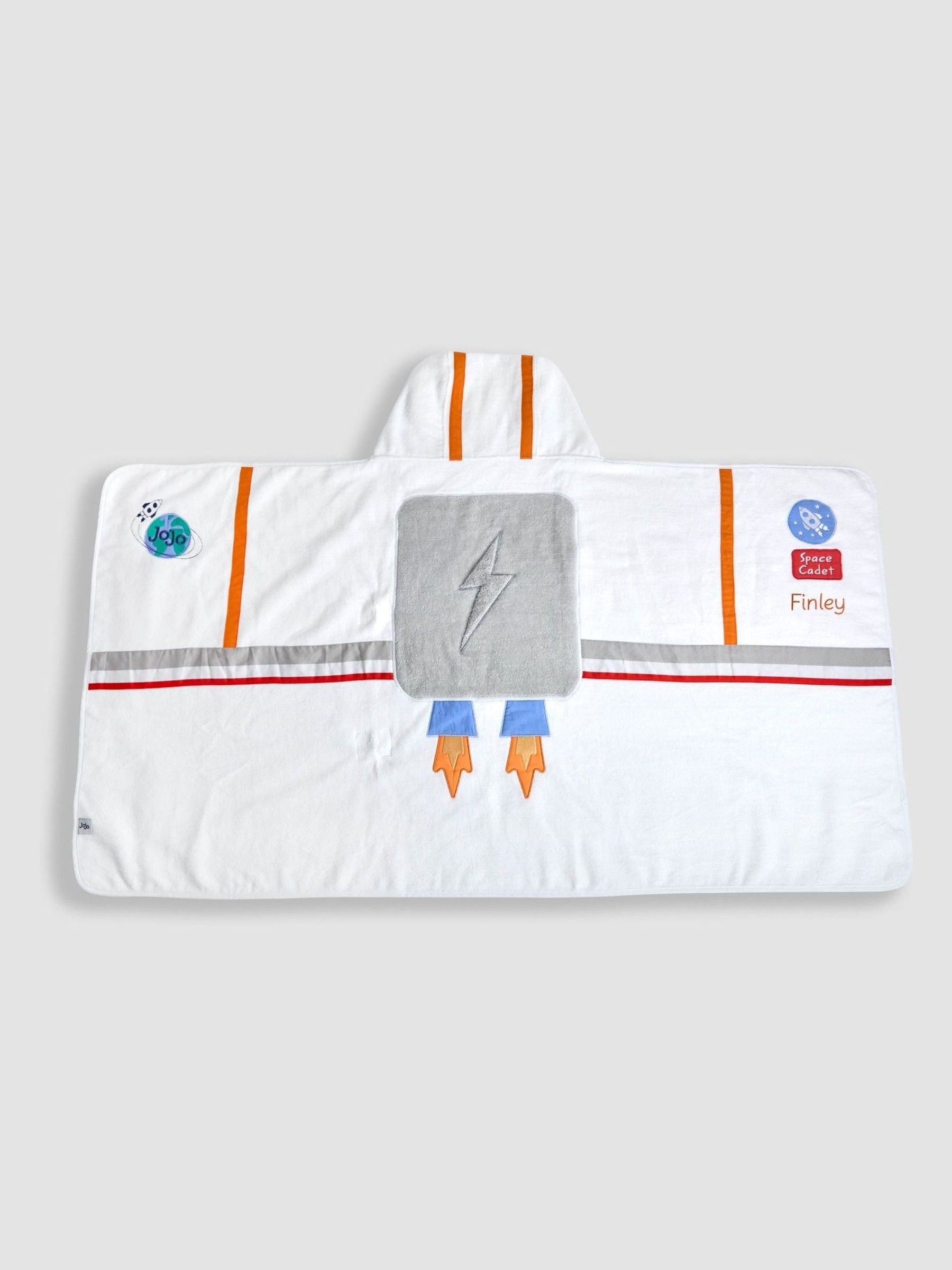 White Personalised Space Astronaut Large Hooded Towel - Image 3 of 3