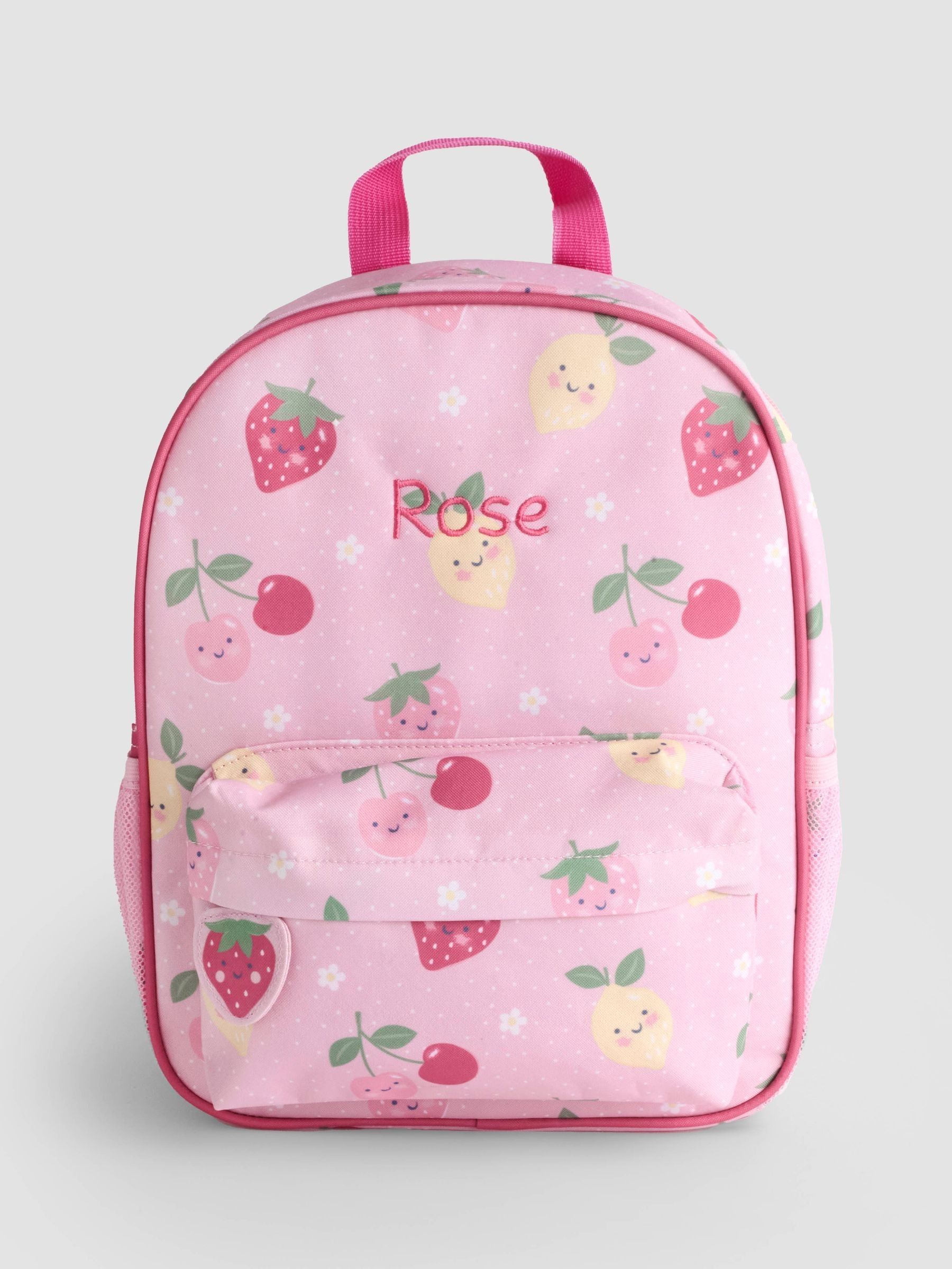 Pink Fruit Personalised Medium Backpack - Image 2 of 3