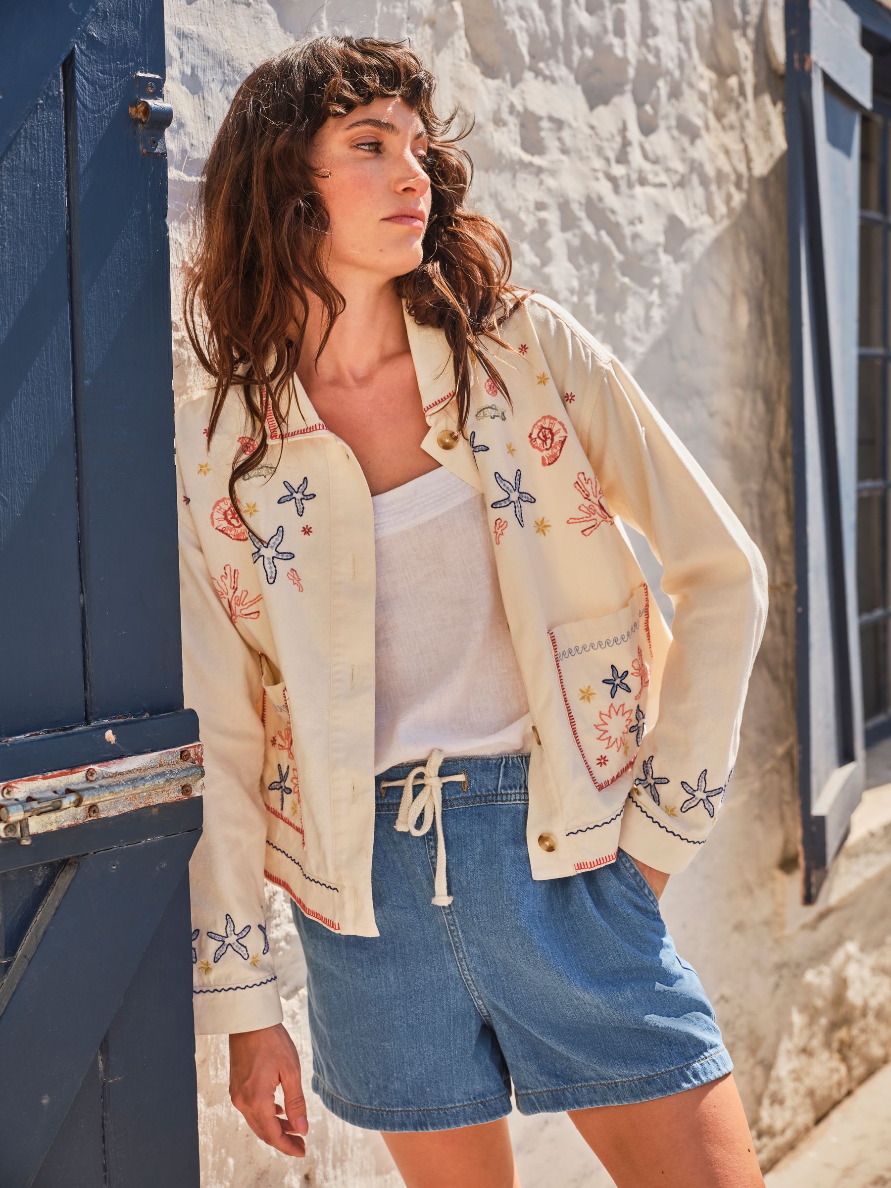 Shells Cream Embroidered Jacket - Image 1 of 7