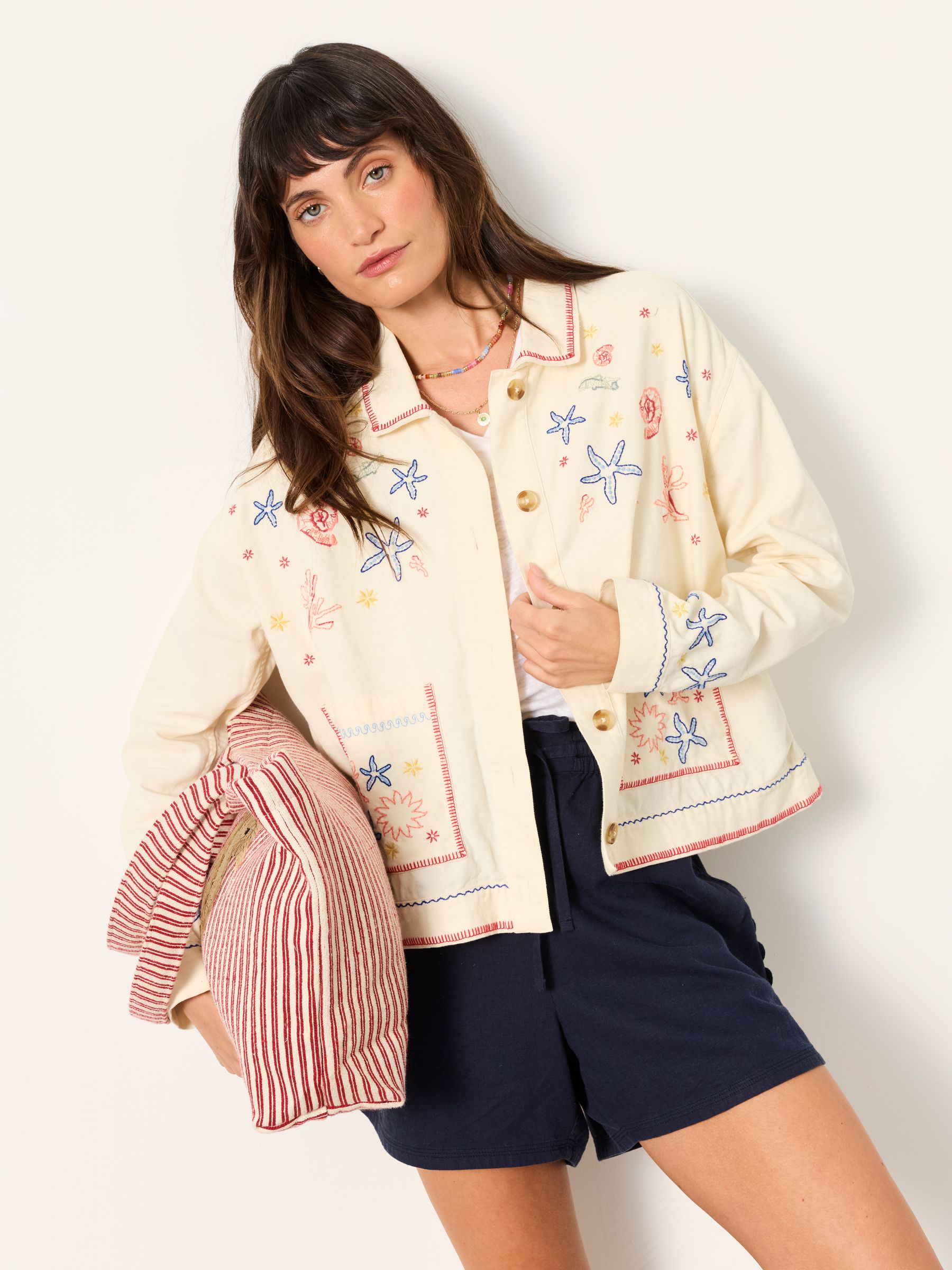 Shells Cream Embroidered Jacket - Image 2 of 7