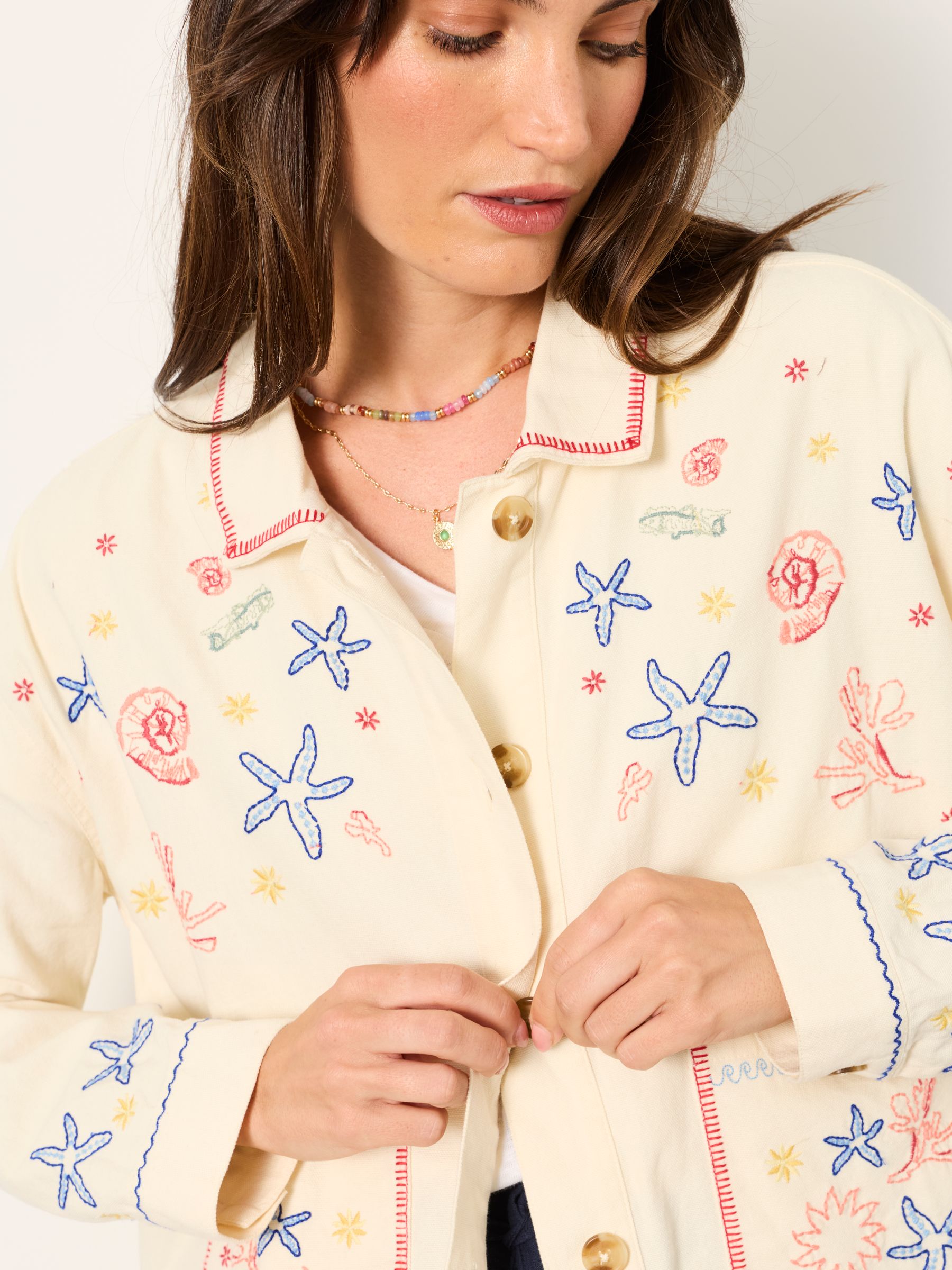 Shells Cream Embroidered Jacket - Image 6 of 7