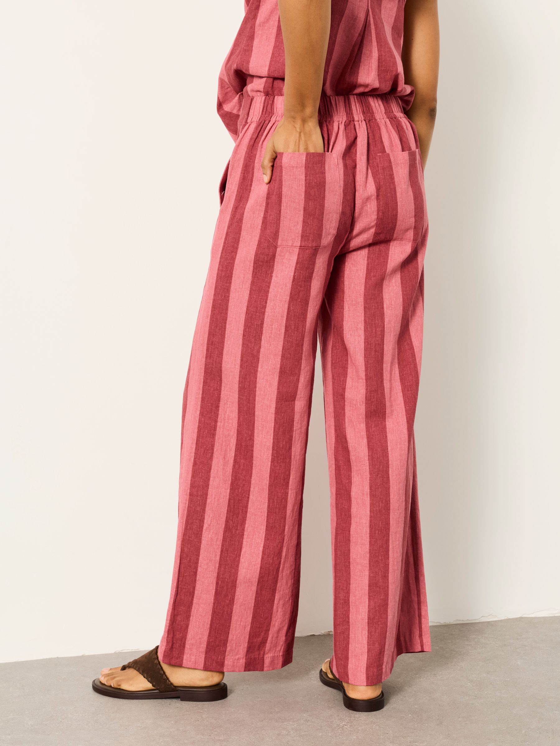 Bea Pink Wide Stripe Wide Leg Trousers - Image 2 of 6