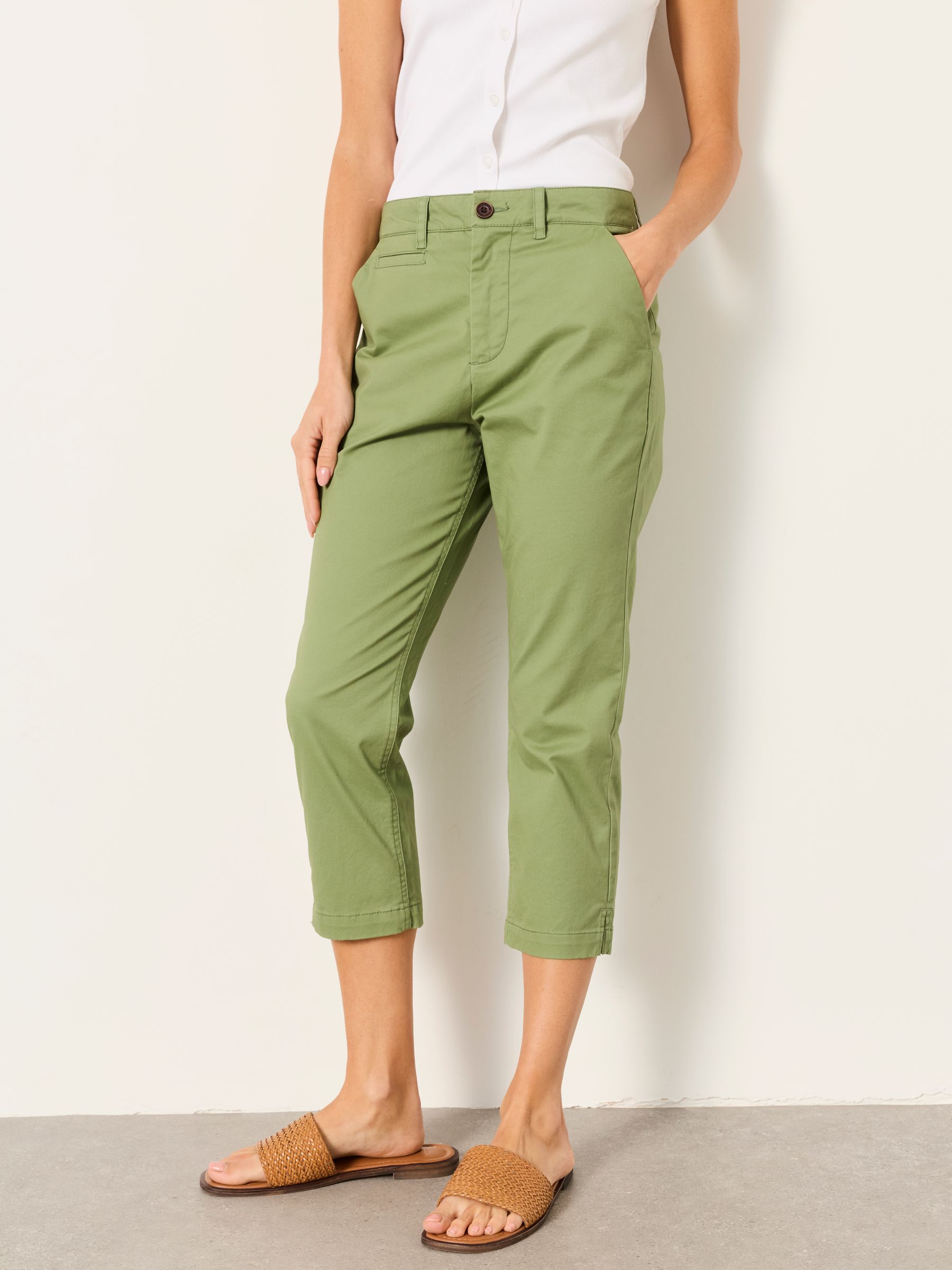 Green Farnham Green Crop Chinos - Image 1 of 6