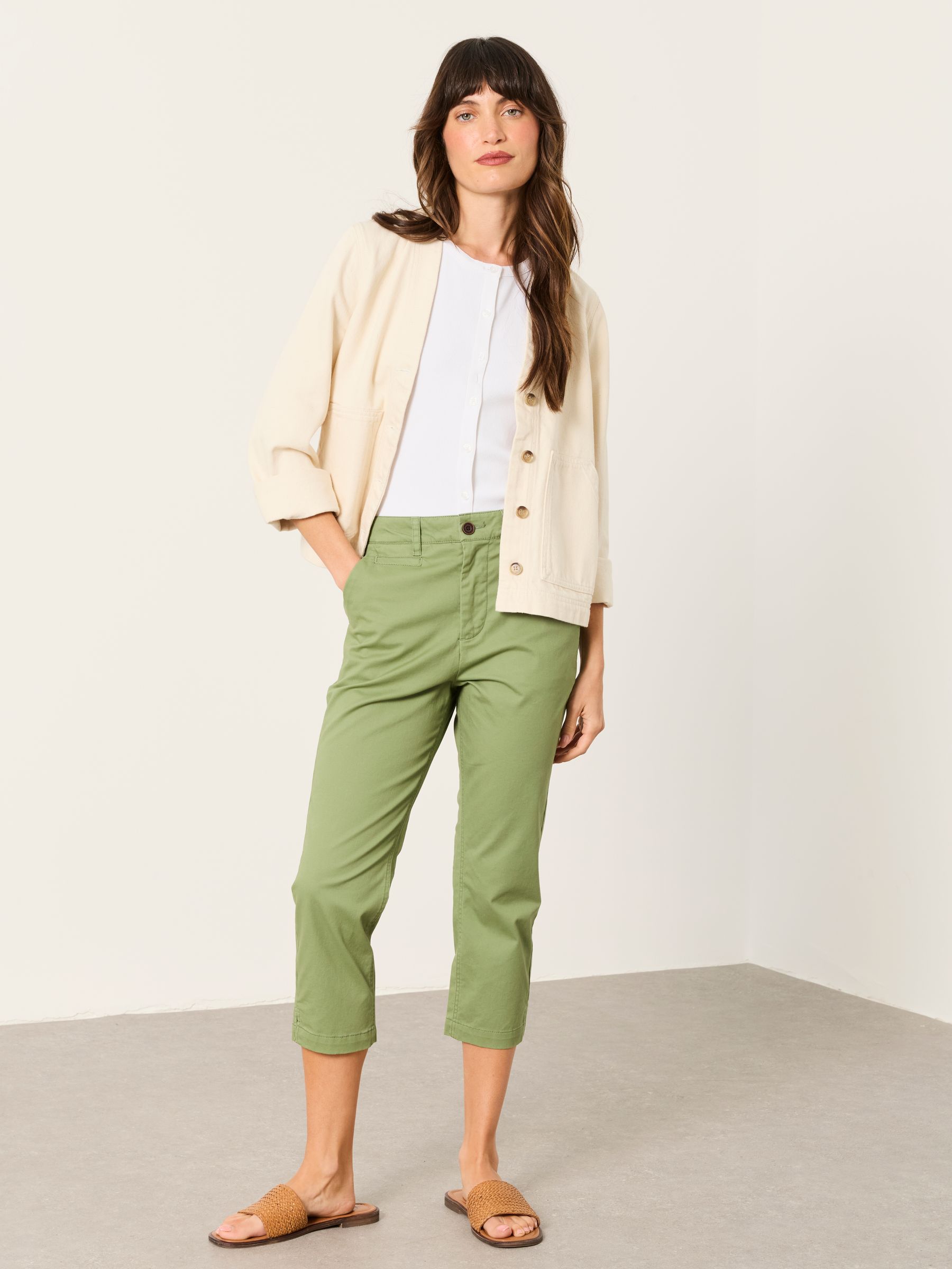 Green Farnham Green Crop Chinos - Image 3 of 6