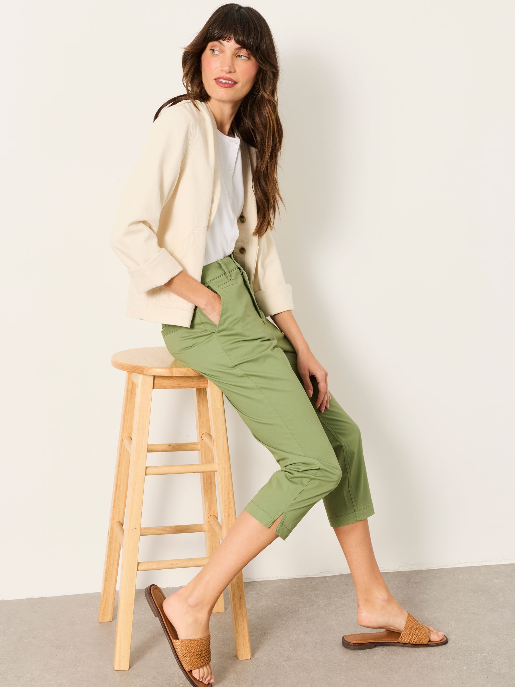 Green Farnham Green Crop Chinos - Image 5 of 6