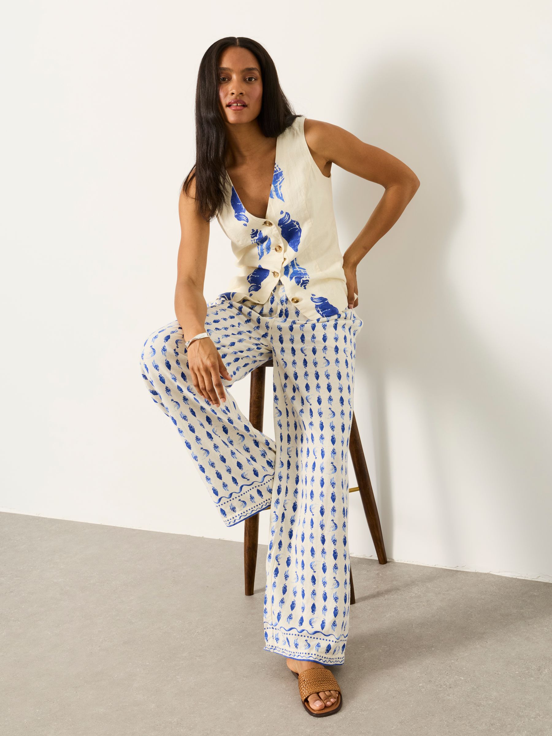 Melissa Ivory shell Palazzo Trousers - Image 4 of 6