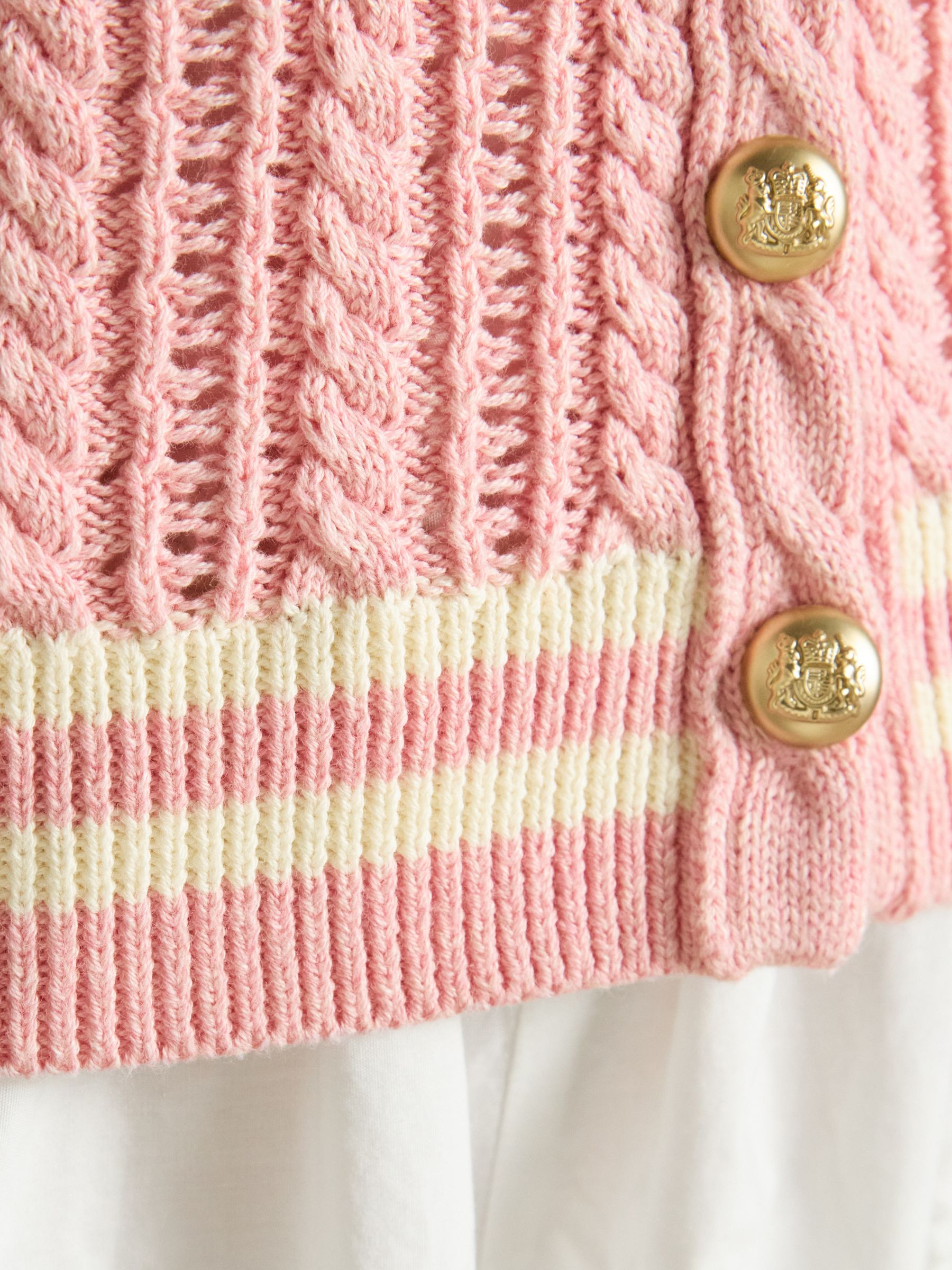 Pink Halter Neck Cotton Cable Knitted Vest - Image 7 of 10