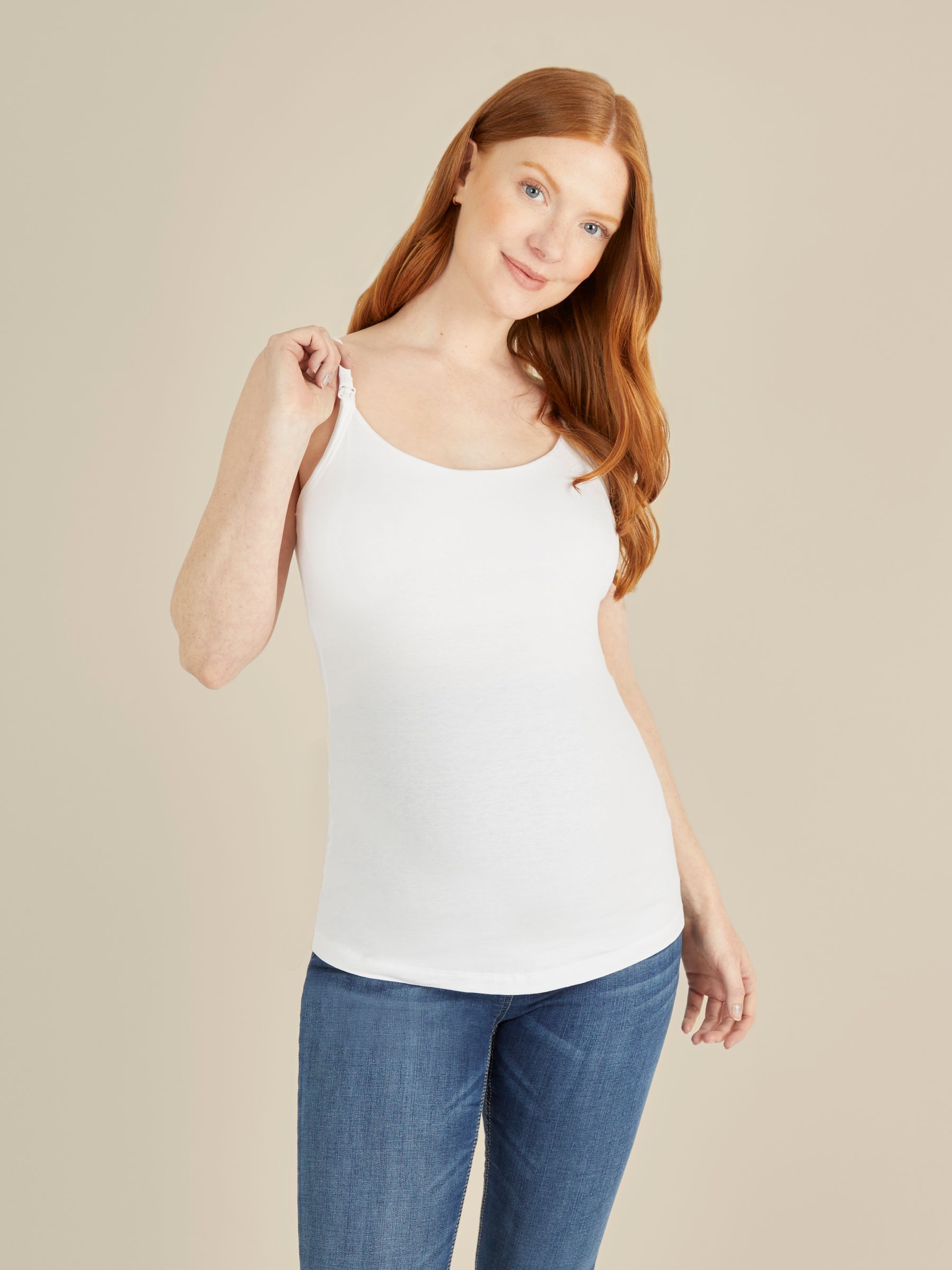 Pure White 2-Pack Maternity And Nursing Vest Tops - Image 2 of 6