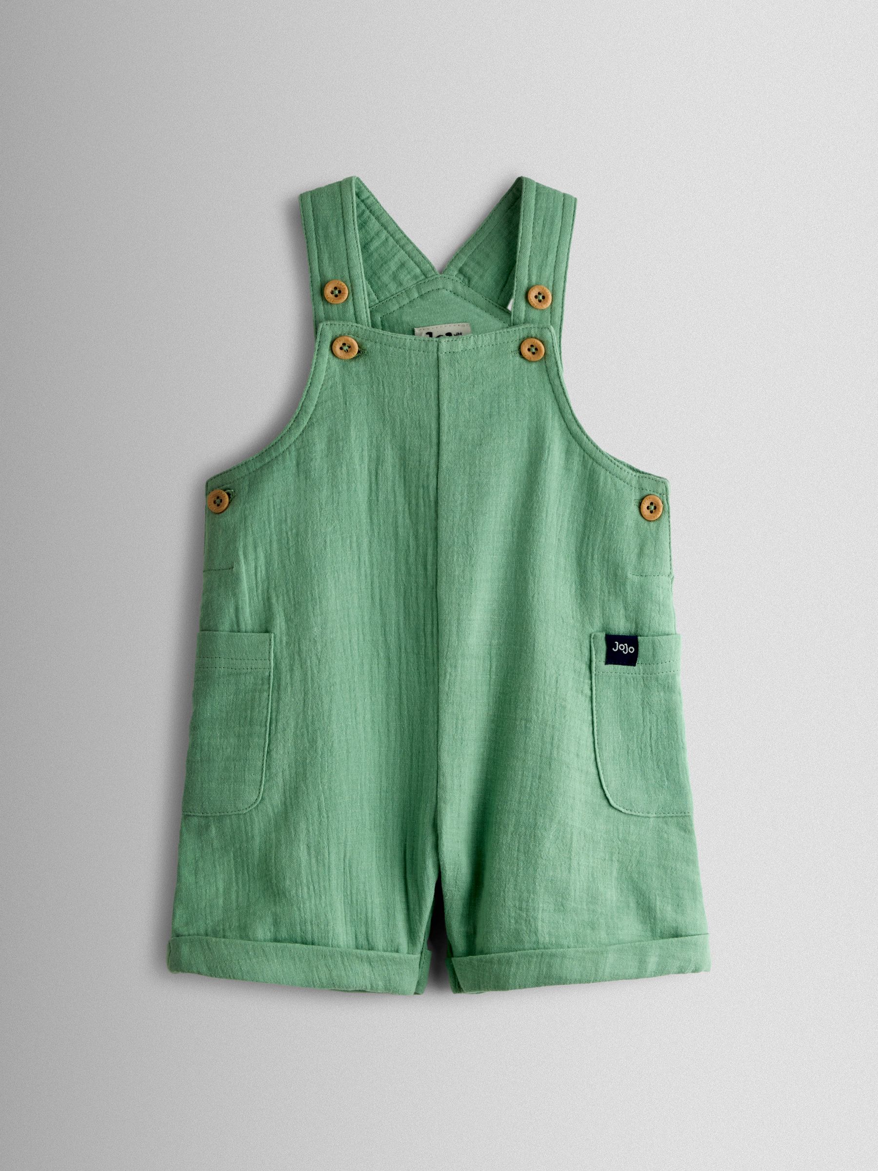 Green 2-Piece Cheesecloth Dungarees & T-Shirt Set - Image 2 of 6
