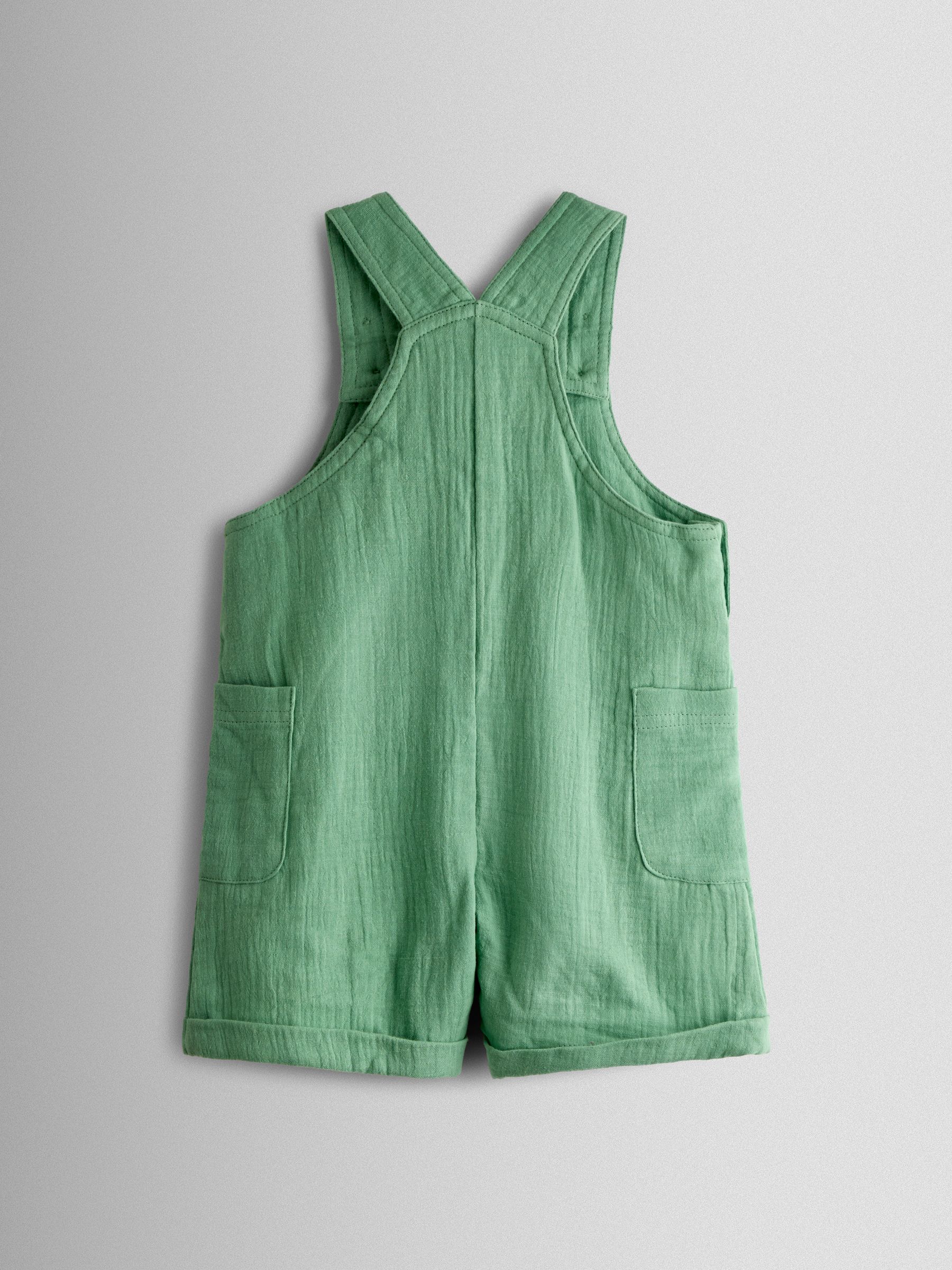Green 2-Piece Cheesecloth Dungarees & T-Shirt Set - Image 3 of 6