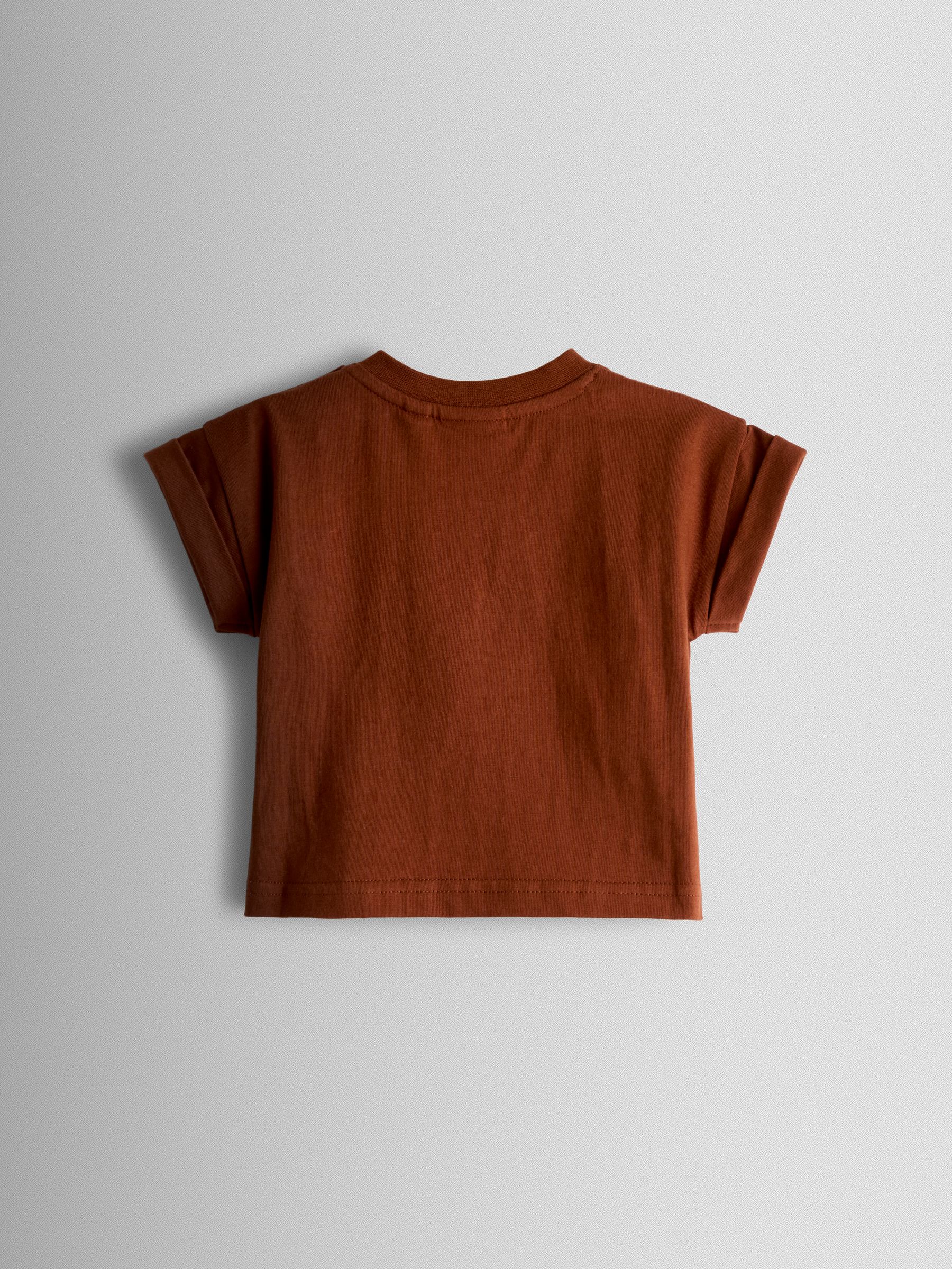 Brown 2-Piece Stripe Appliqué Dunagree & T-Shirt Set - Image 5 of 7