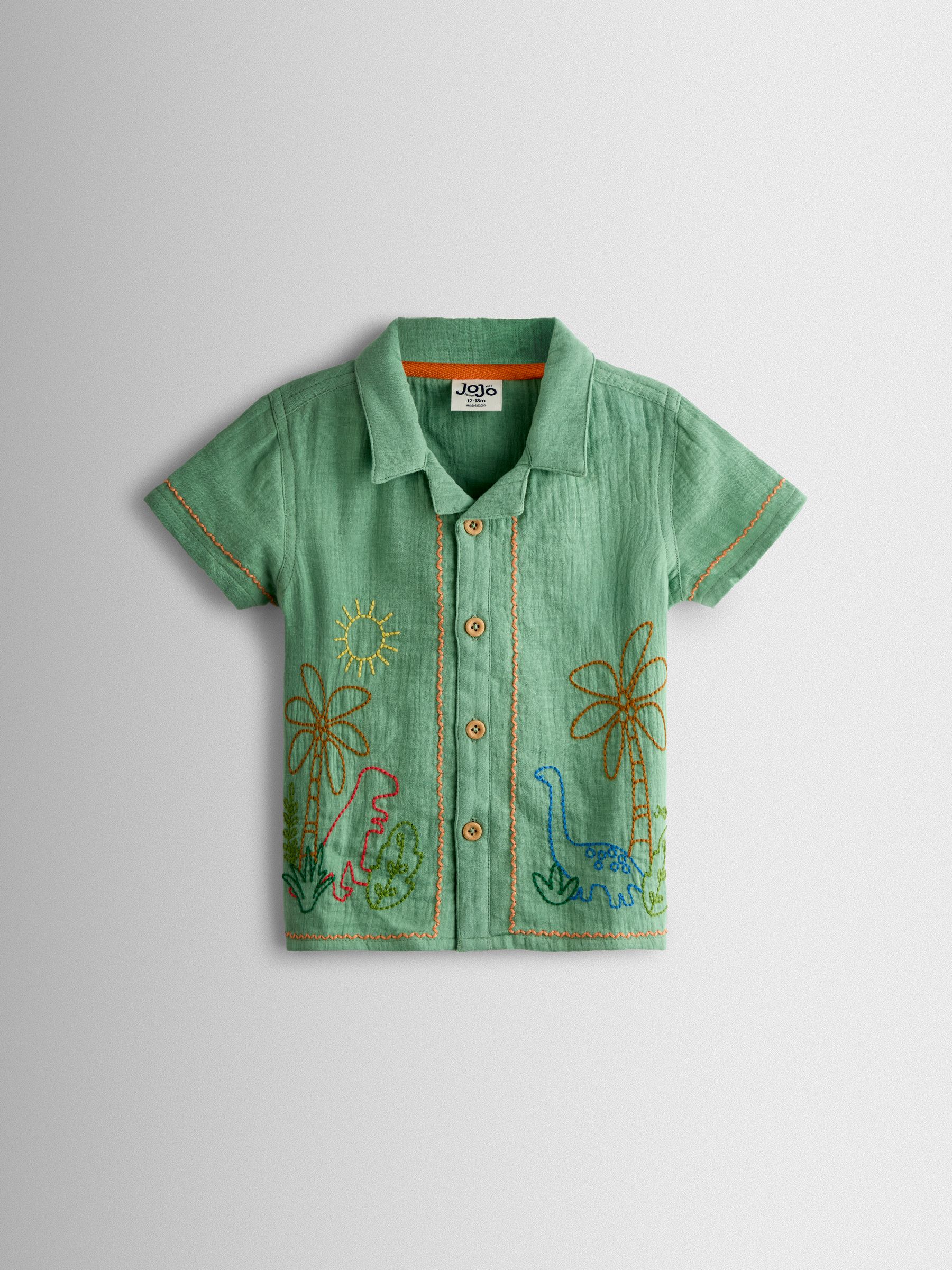 Green Dino 2-Piece Shirt & Short Set - Image 2 of 7