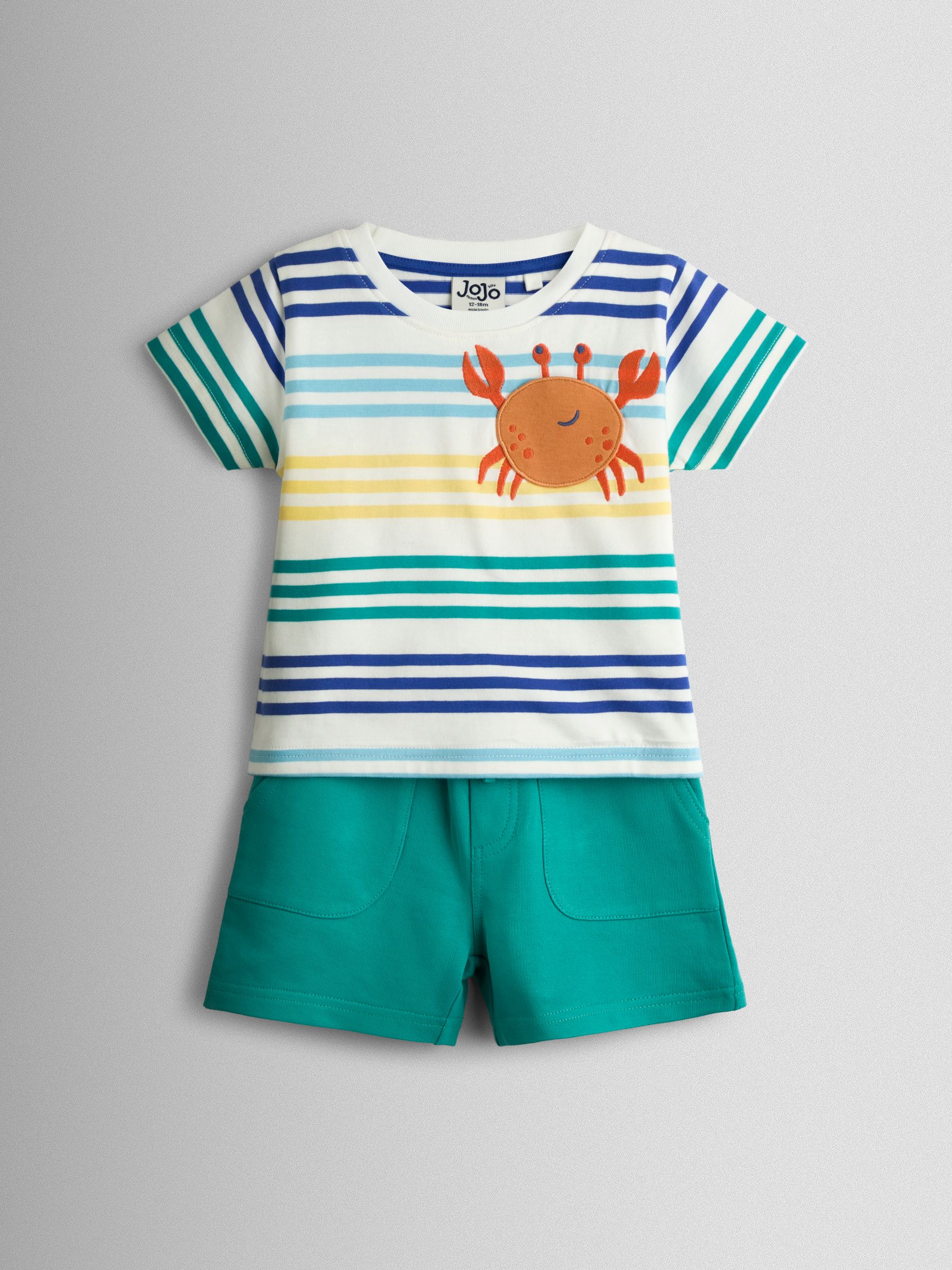 Teal Green Crab 2-Piece Pocket T-Shirt & Shorts Set - Image 1 of 7