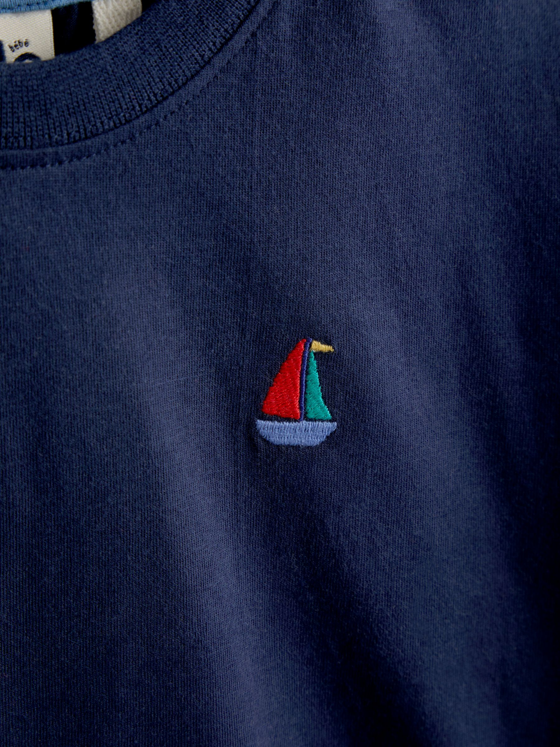 Navy Boat 2-Piece T-Shirt & Stripe Trouser Set - Image 6 of 7