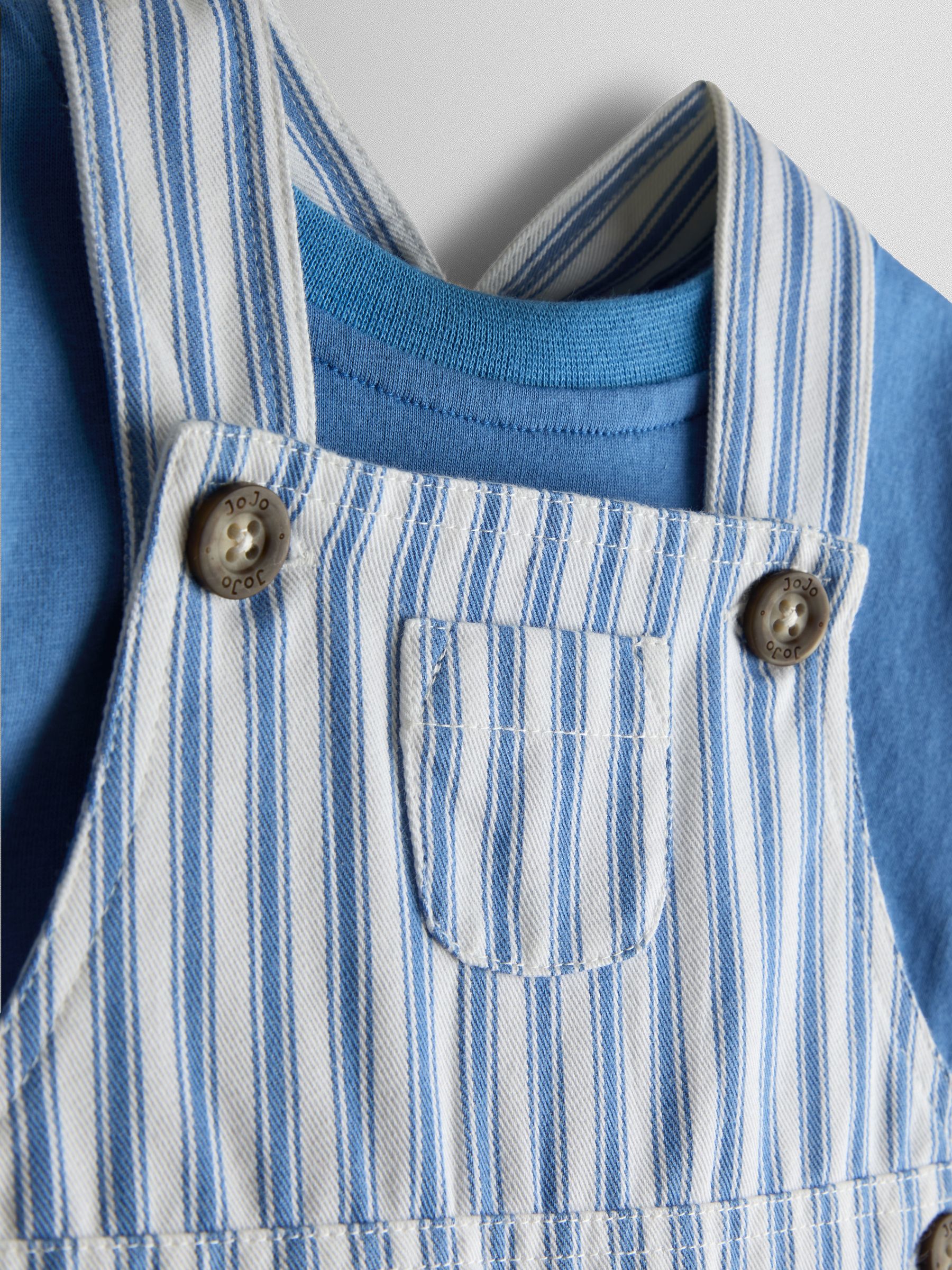 Blue 2-Piece Twill Dungaree Set & T-Shirt - Image 6 of 6