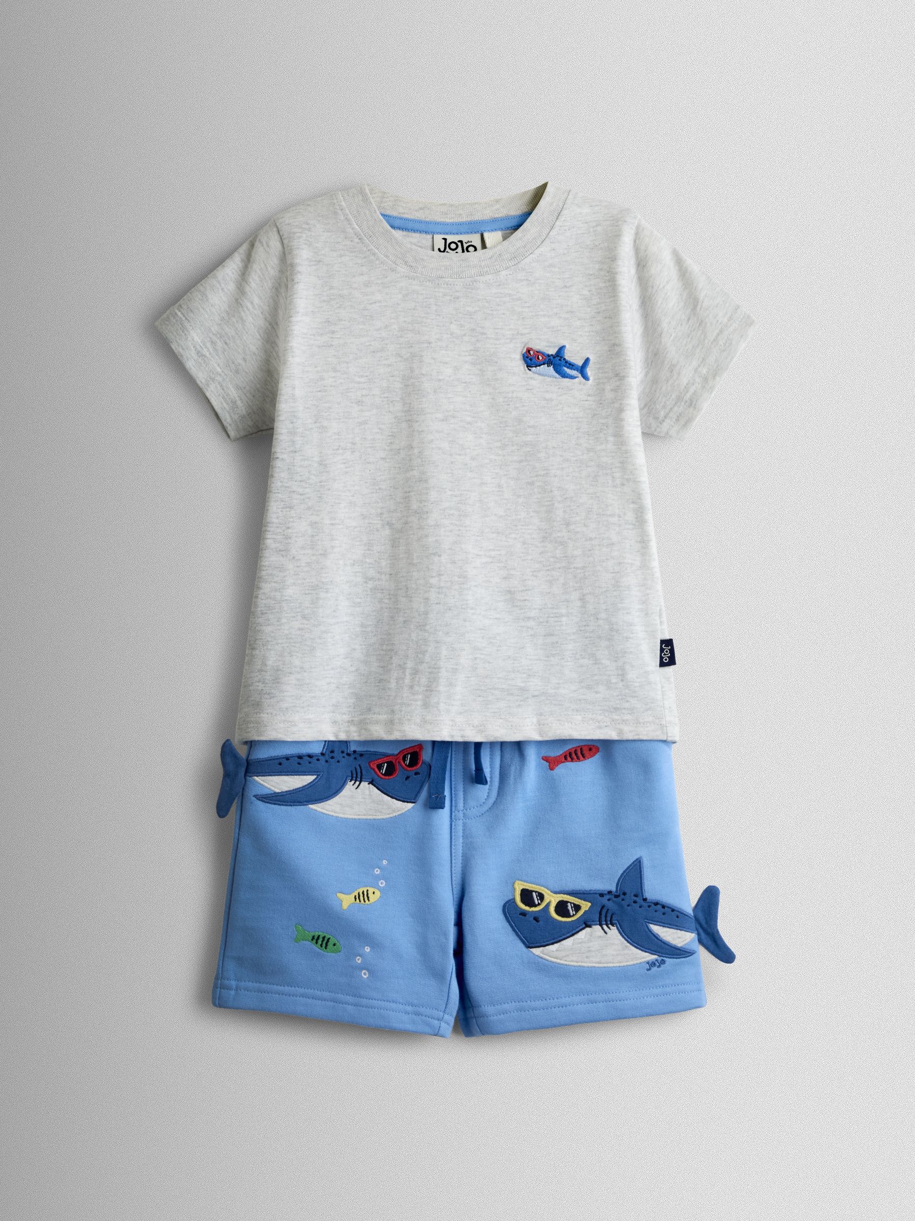 Light Blue Shark 2-Piece T-Shirt & Shorts Set - Image 1 of 7