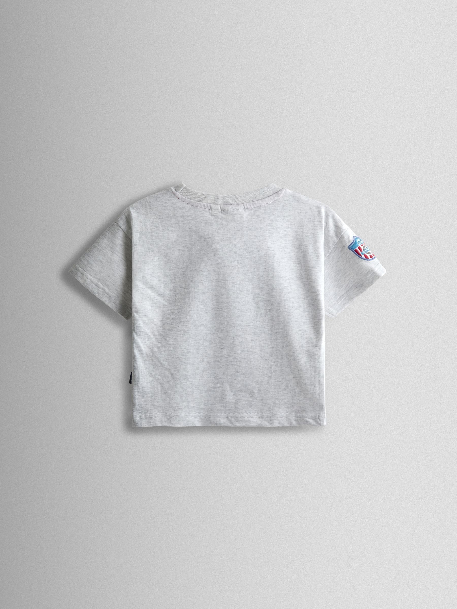 Light Grey Marl Varsity Badge Graphic T-Shirt - Image 2 of 3