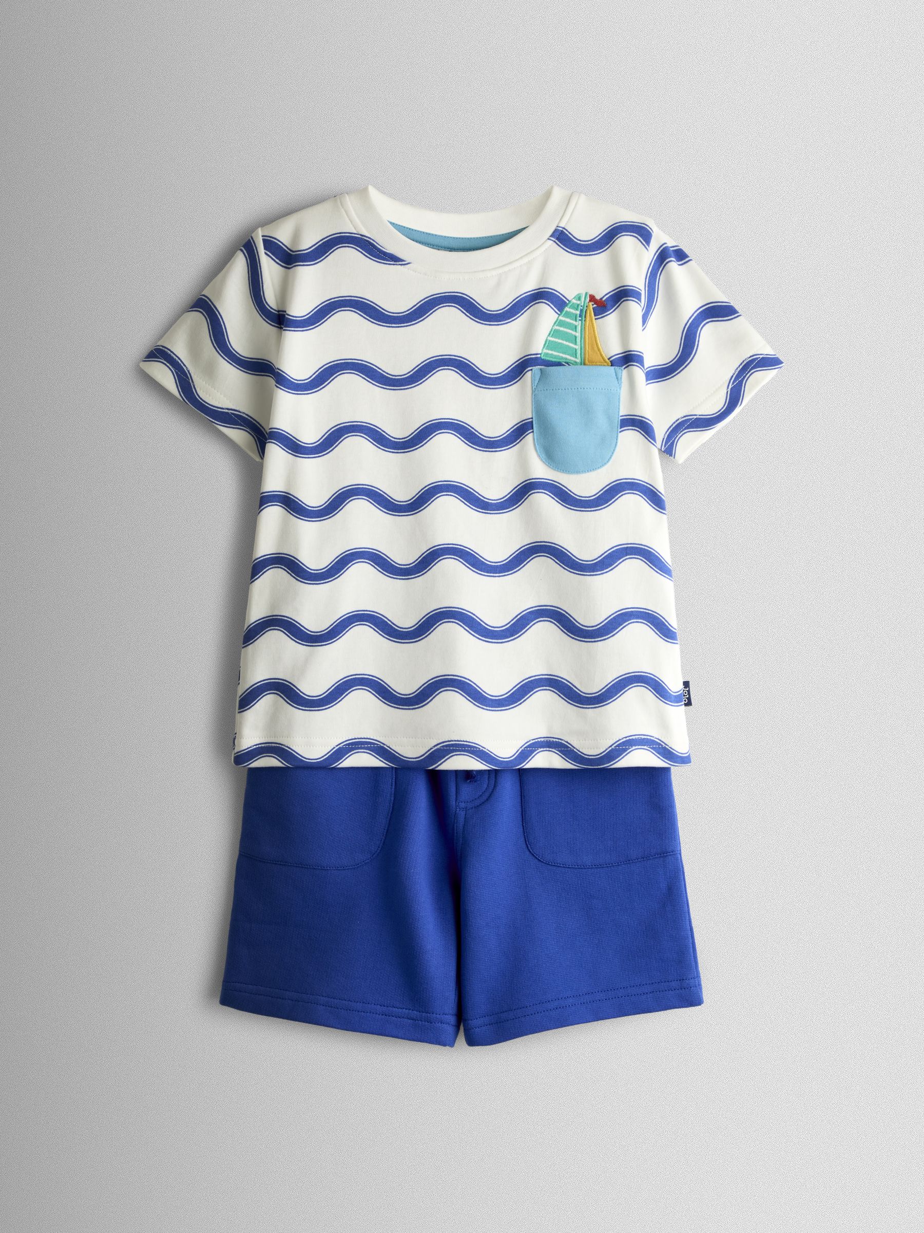 Blue Boat 2-Piece Pocket T-Shirt & Shorts Set - Image 1 of 6