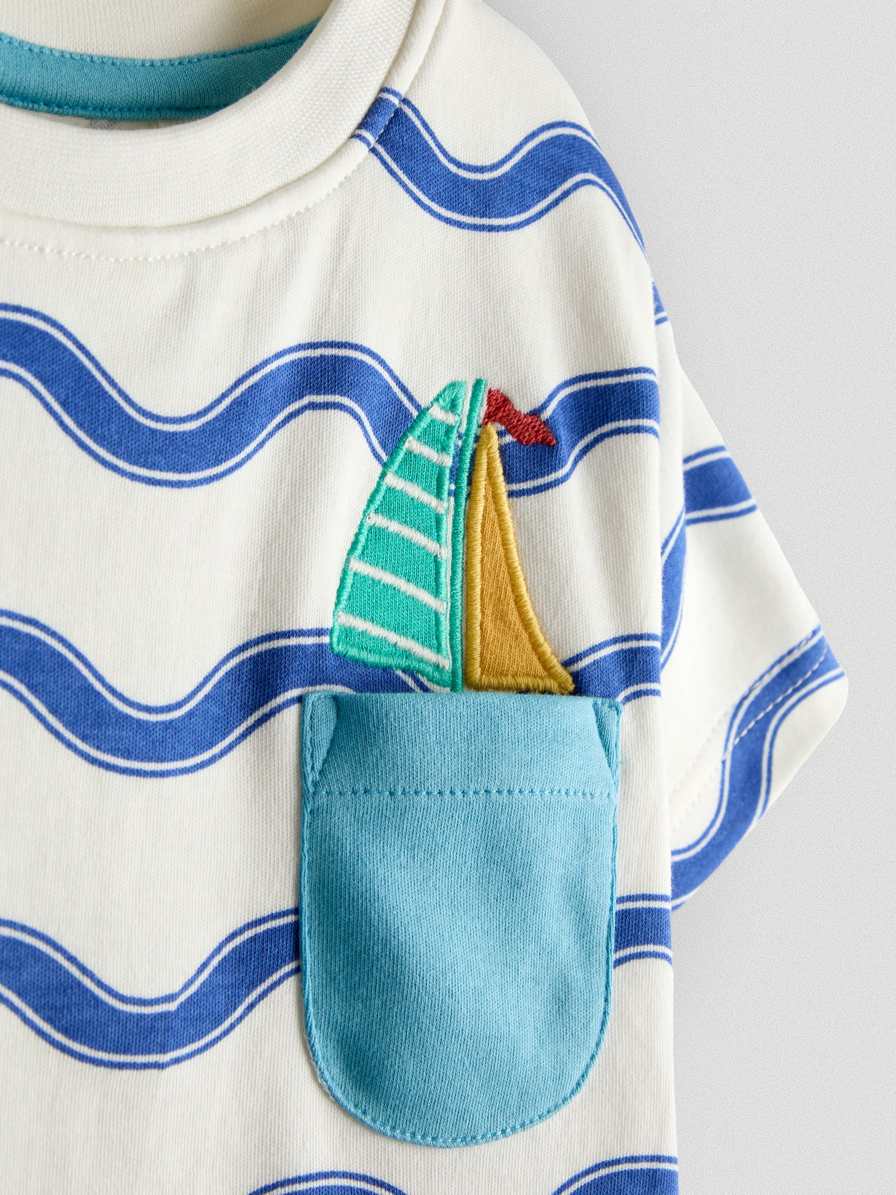 Blue Boat 2-Piece Pocket T-Shirt & Shorts Set - Image 6 of 6
