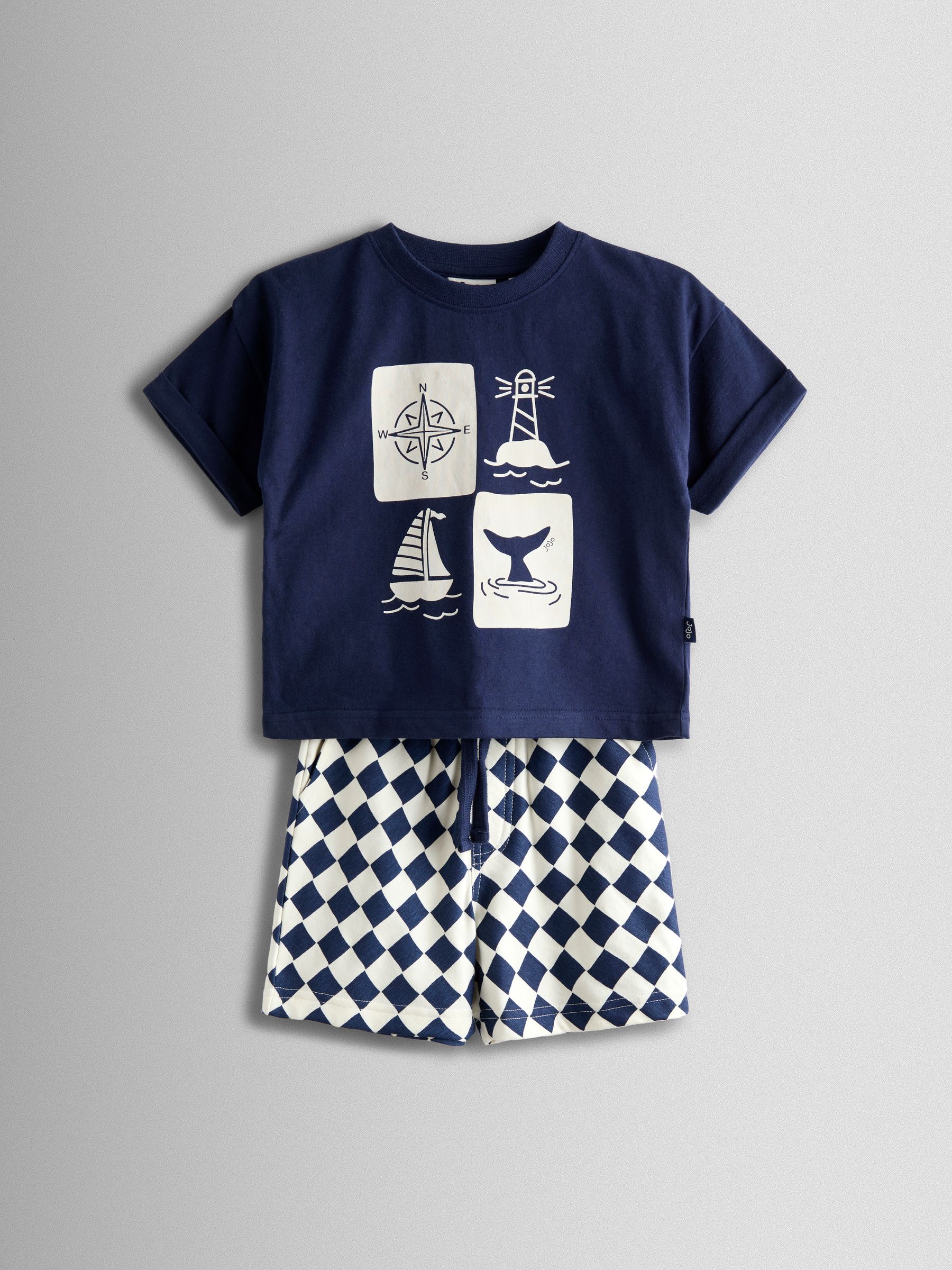 Blue Printed T-Shirt & Shorts Set - Image 1 of 6