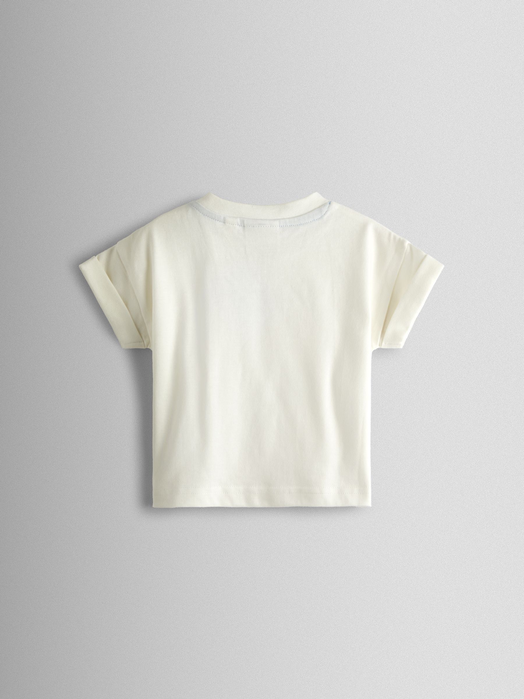 Blue Boat Stripe Appliqué Dunagrees & T-Shirt Set 2 Piece - Image 3 of 7