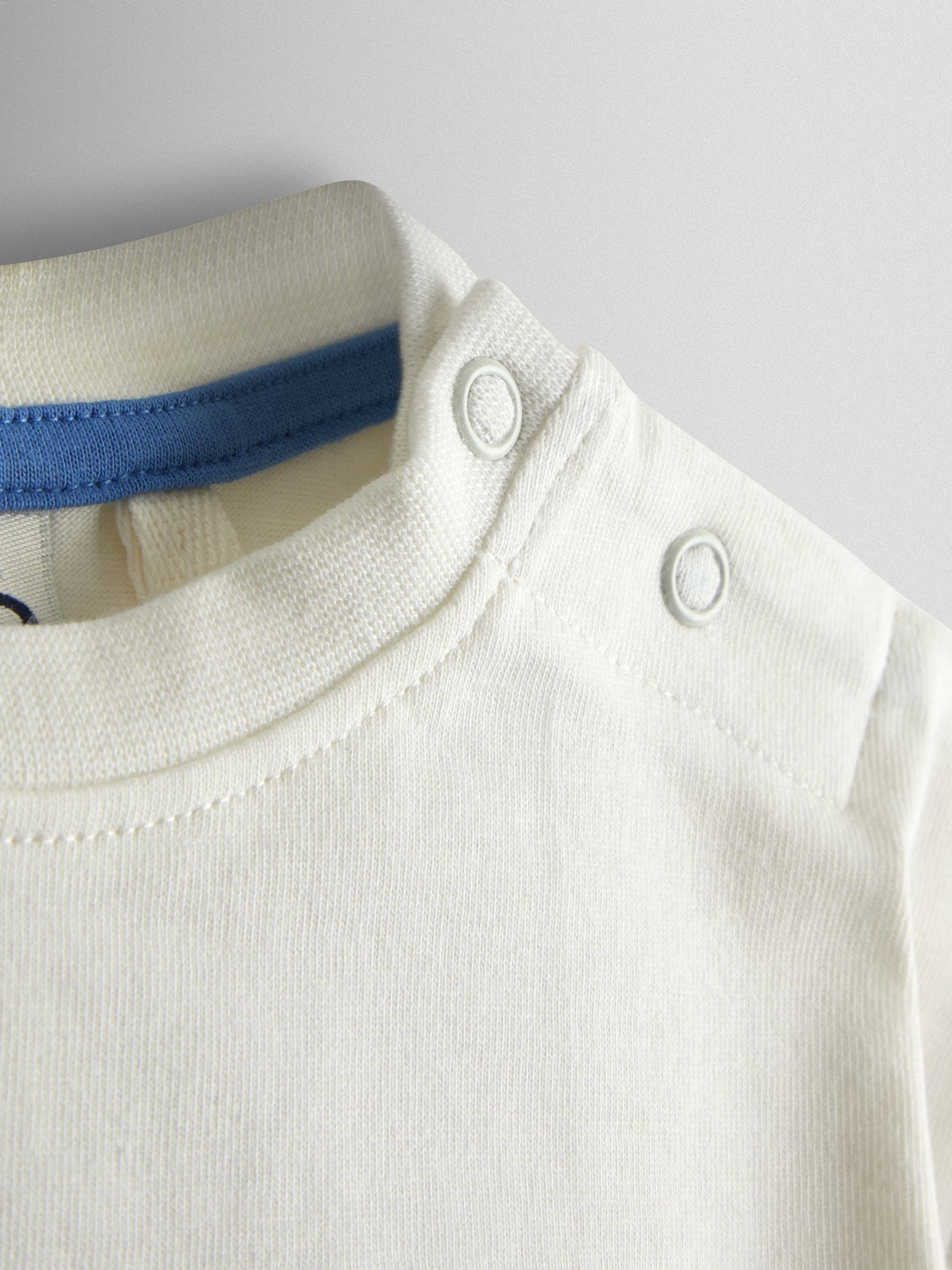 Blue Boat Stripe Appliqué Dunagrees & T-Shirt Set 2 Piece - Image 6 of 7