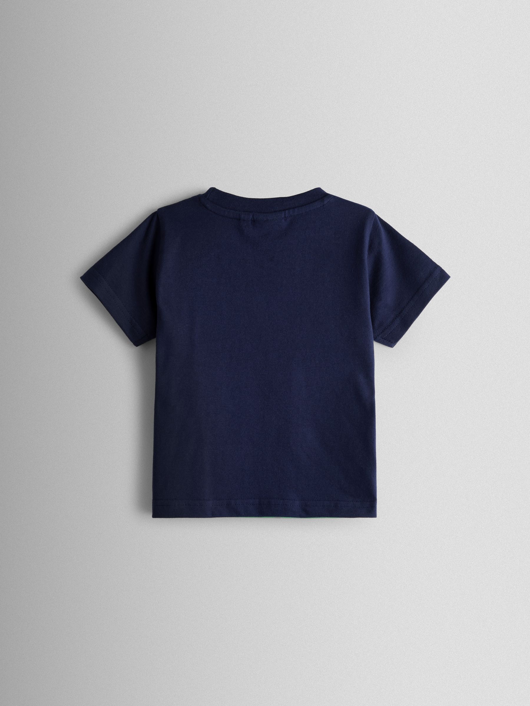Navy Blue Three Lions Appliqué T-Shirt - Image 2 of 3