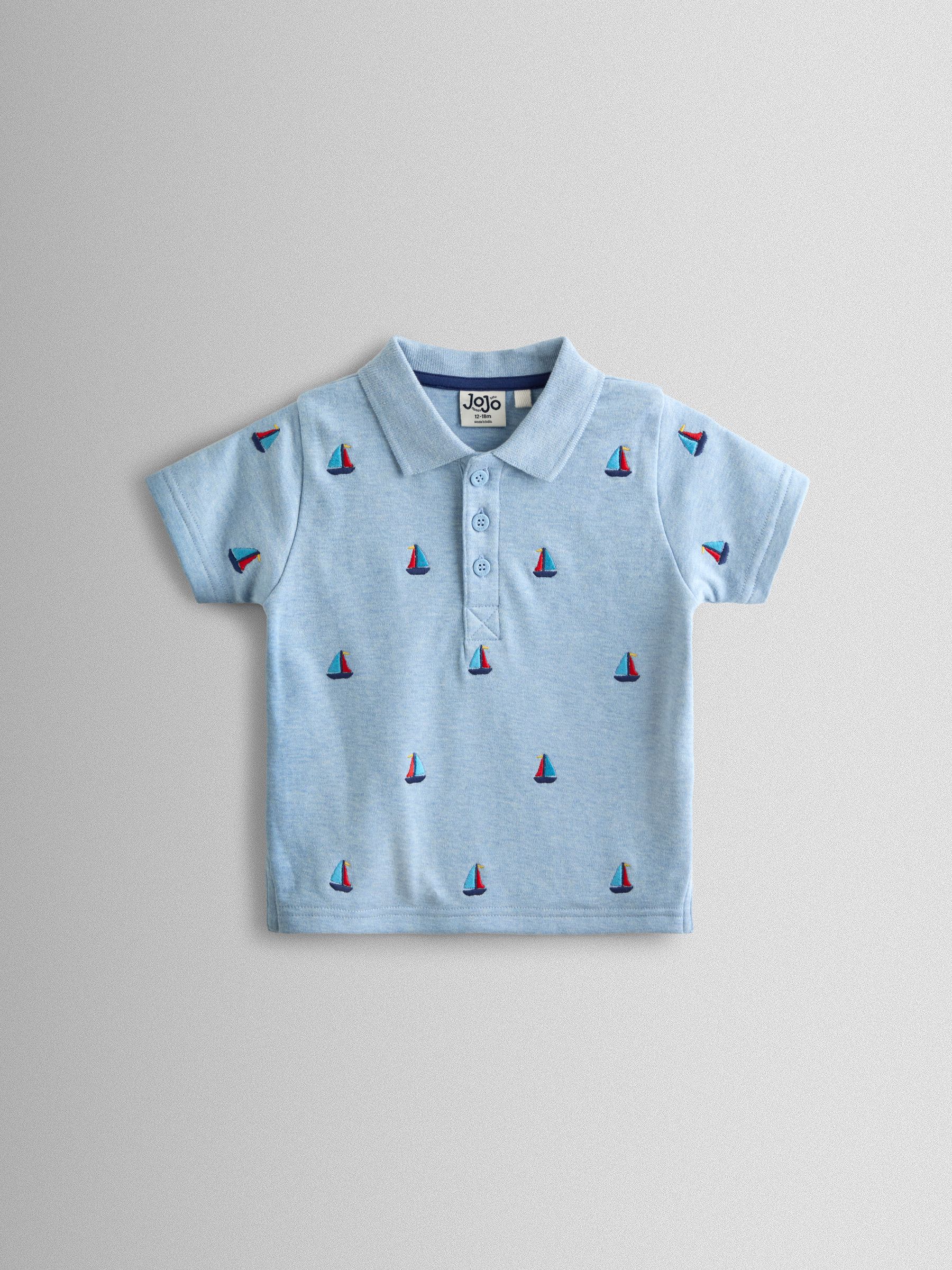 Blue Boat Embroidered Polo Shirt - Image 1 of 4