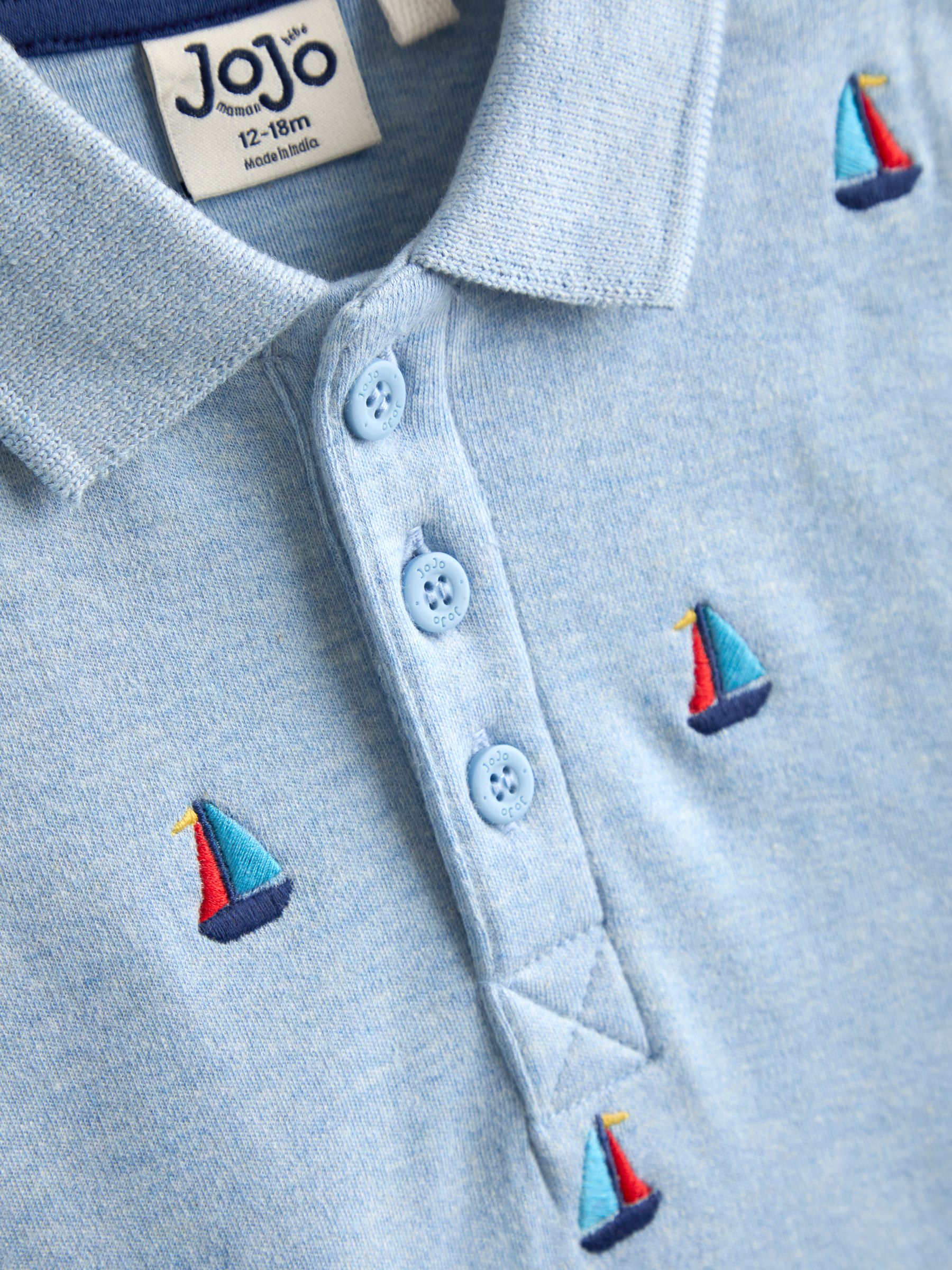 Blue Boat Embroidered Polo Shirt - Image 4 of 4