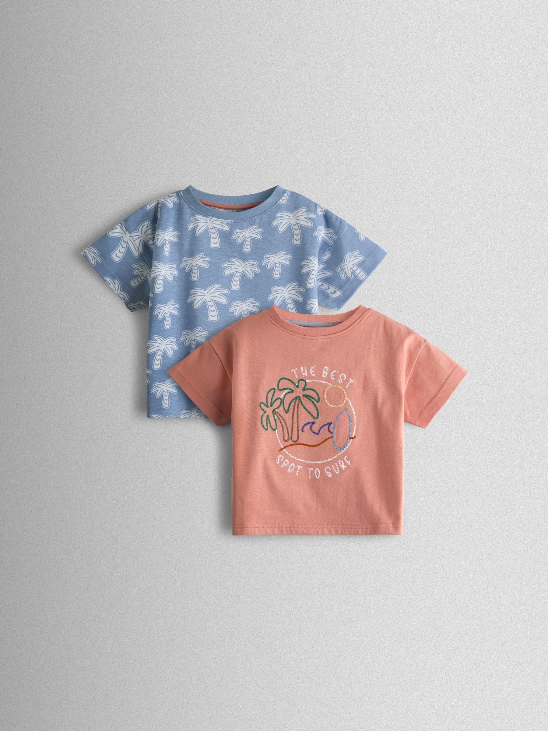 Orange 2-Pack Roarsome Lion Appliqué & Printed T-Shirts - Image 1 of 7