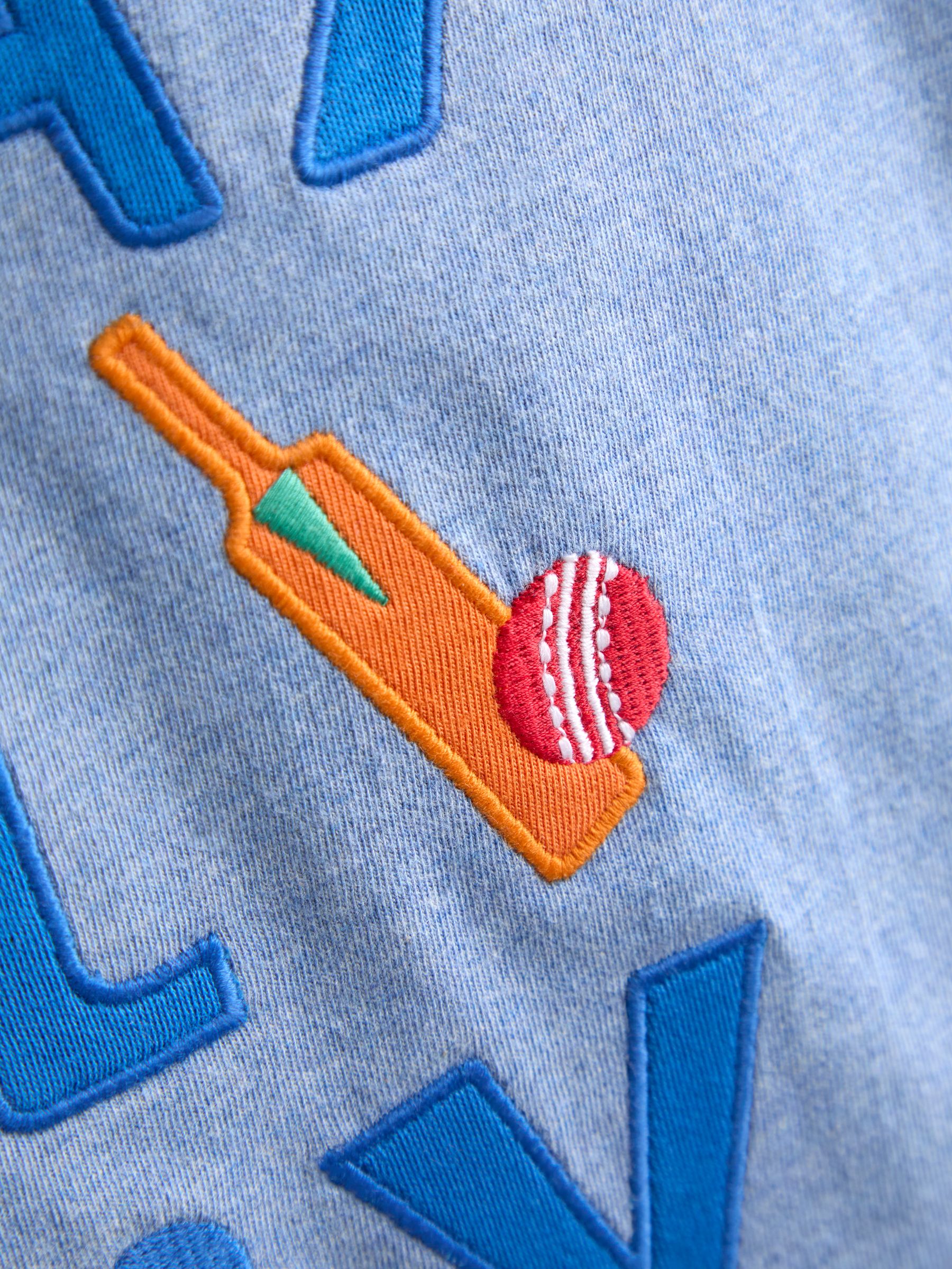 Blue Play All Day Slogan Appliqué T-Shirt - Image 3 of 3