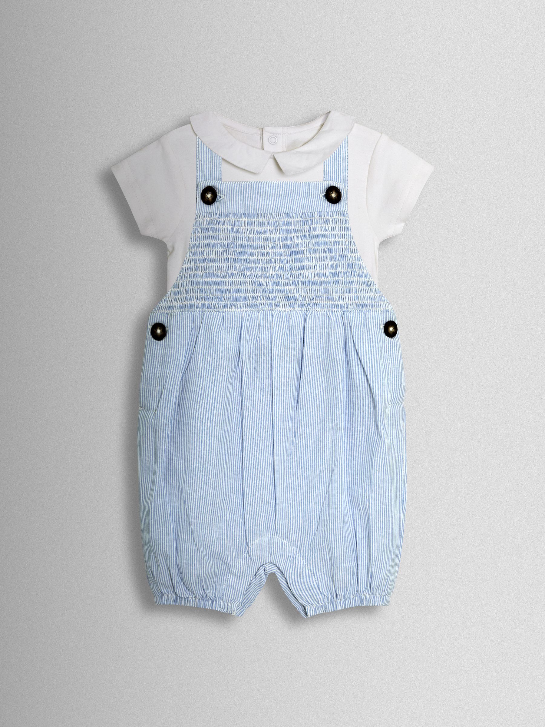 Blue 2-Piece Smocked Dungarees & Body Set - Image 2 of 7