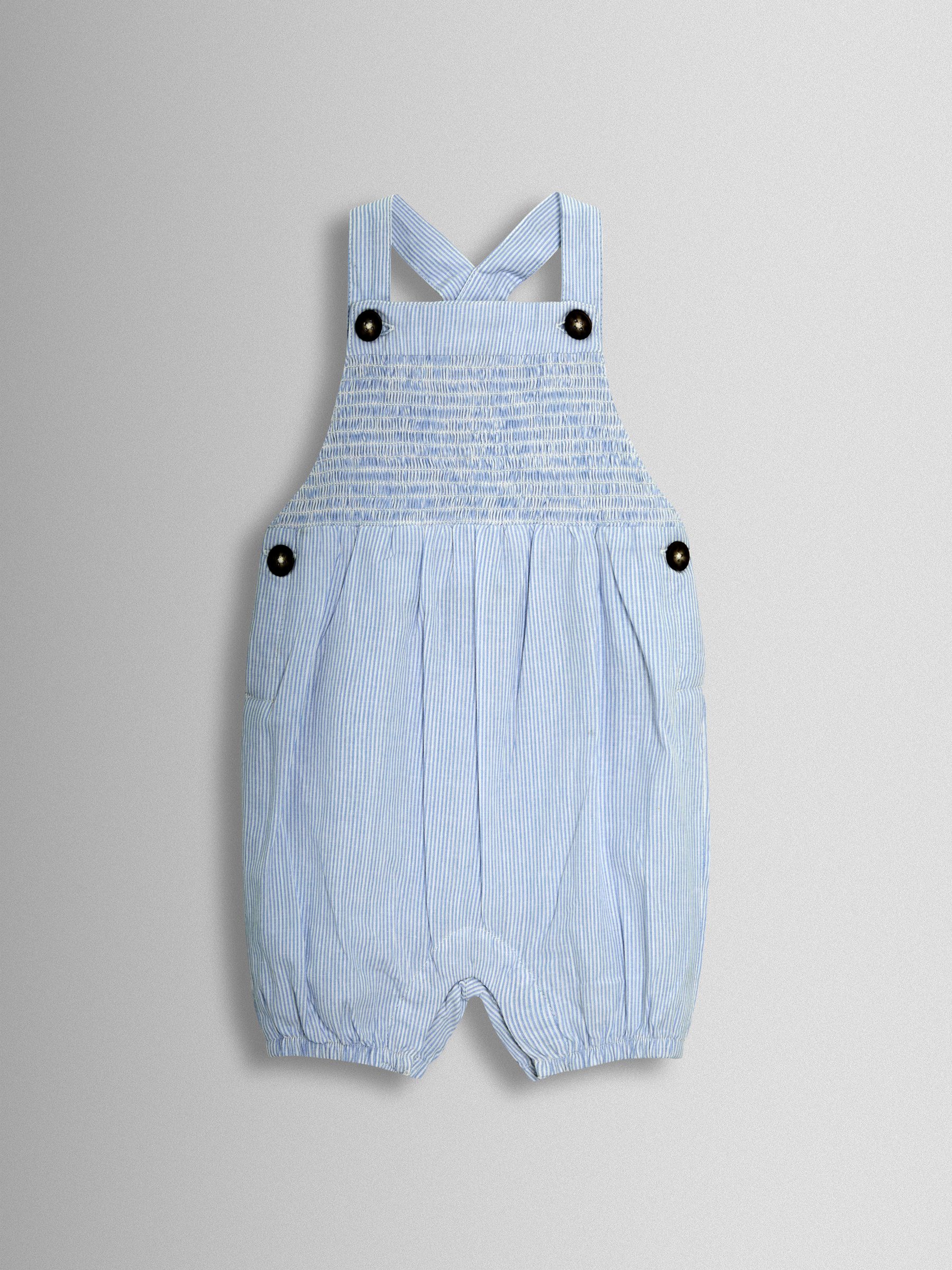 Blue 2-Piece Smocked Dungarees & Body Set - Image 3 of 7