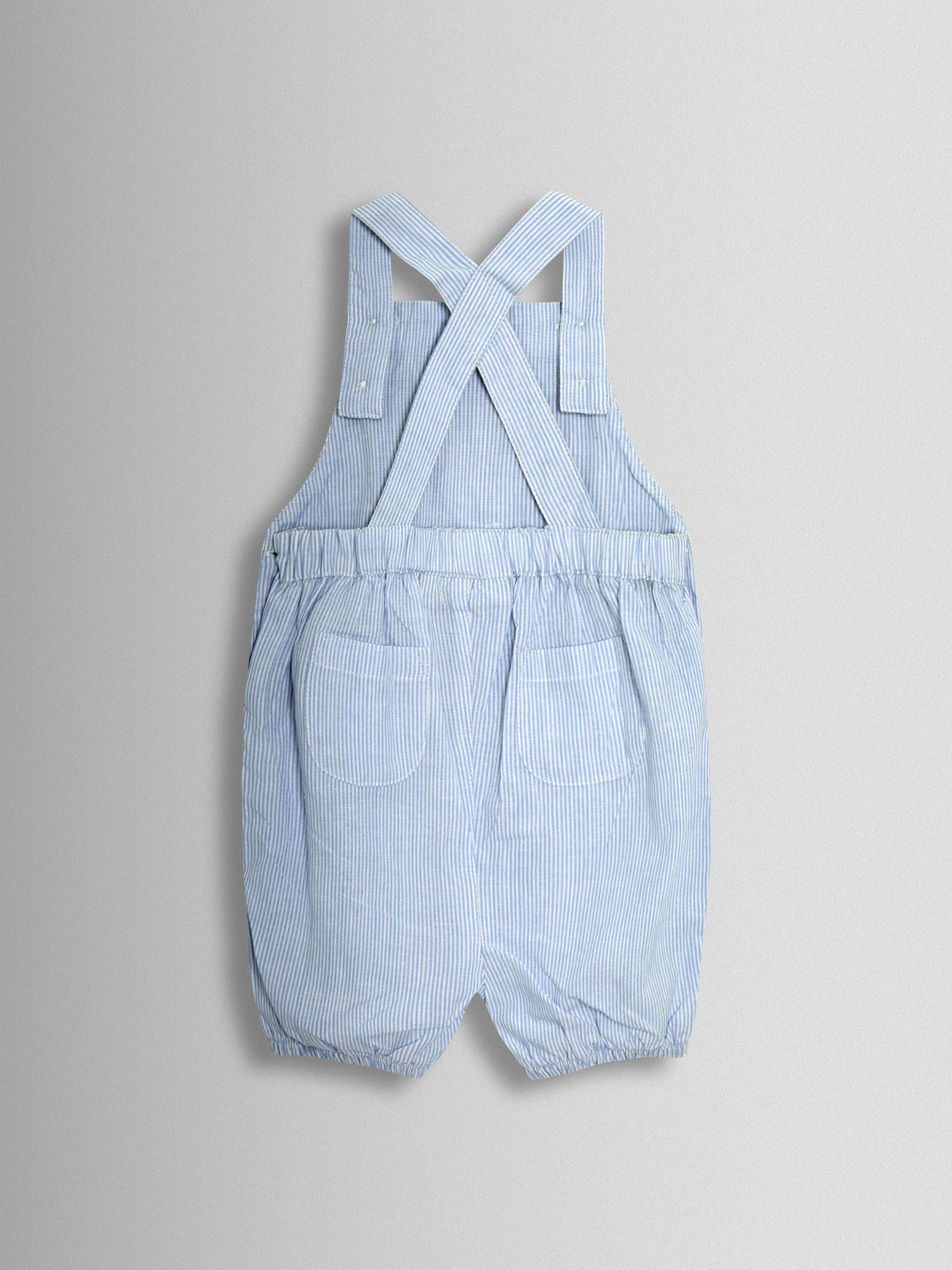 Blue 2-Piece Smocked Dungarees & Body Set - Image 4 of 7