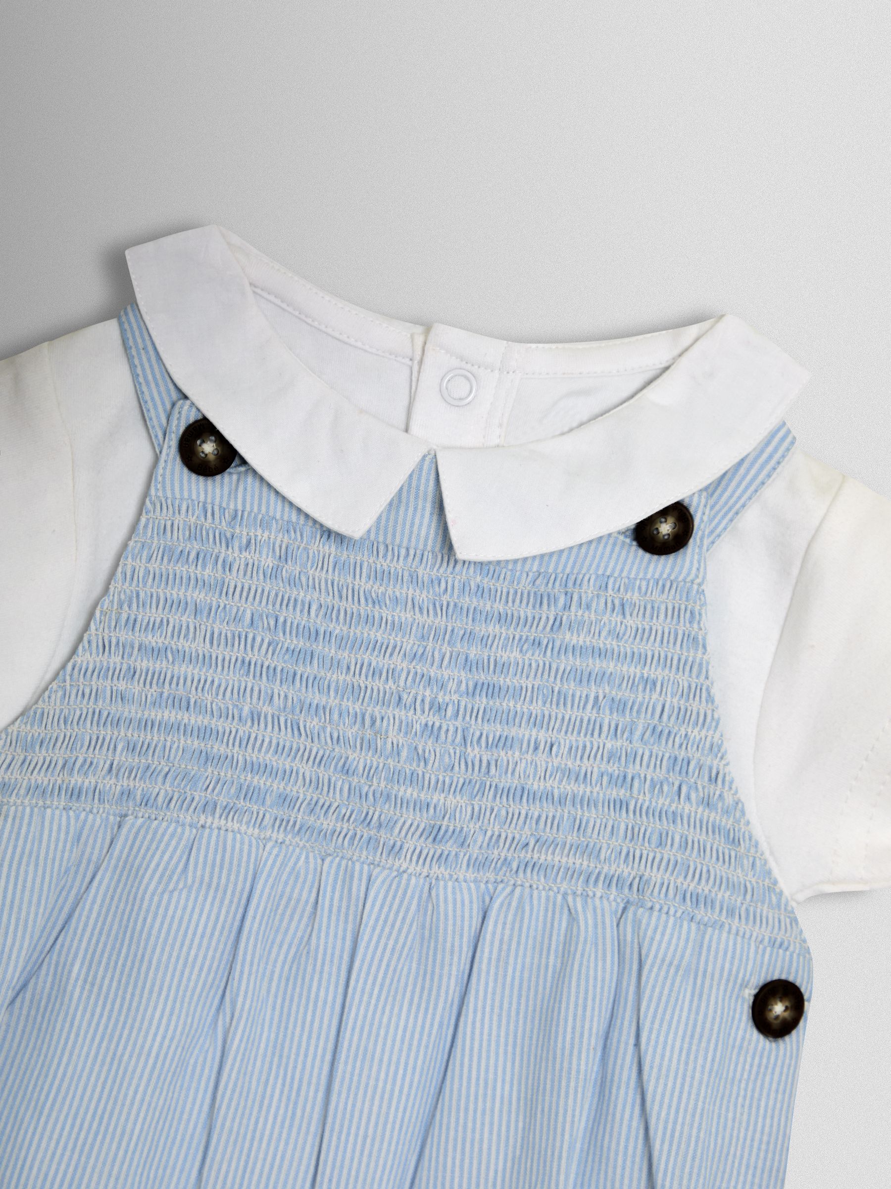 Blue 2-Piece Smocked Dungarees & Body Set - Image 7 of 7